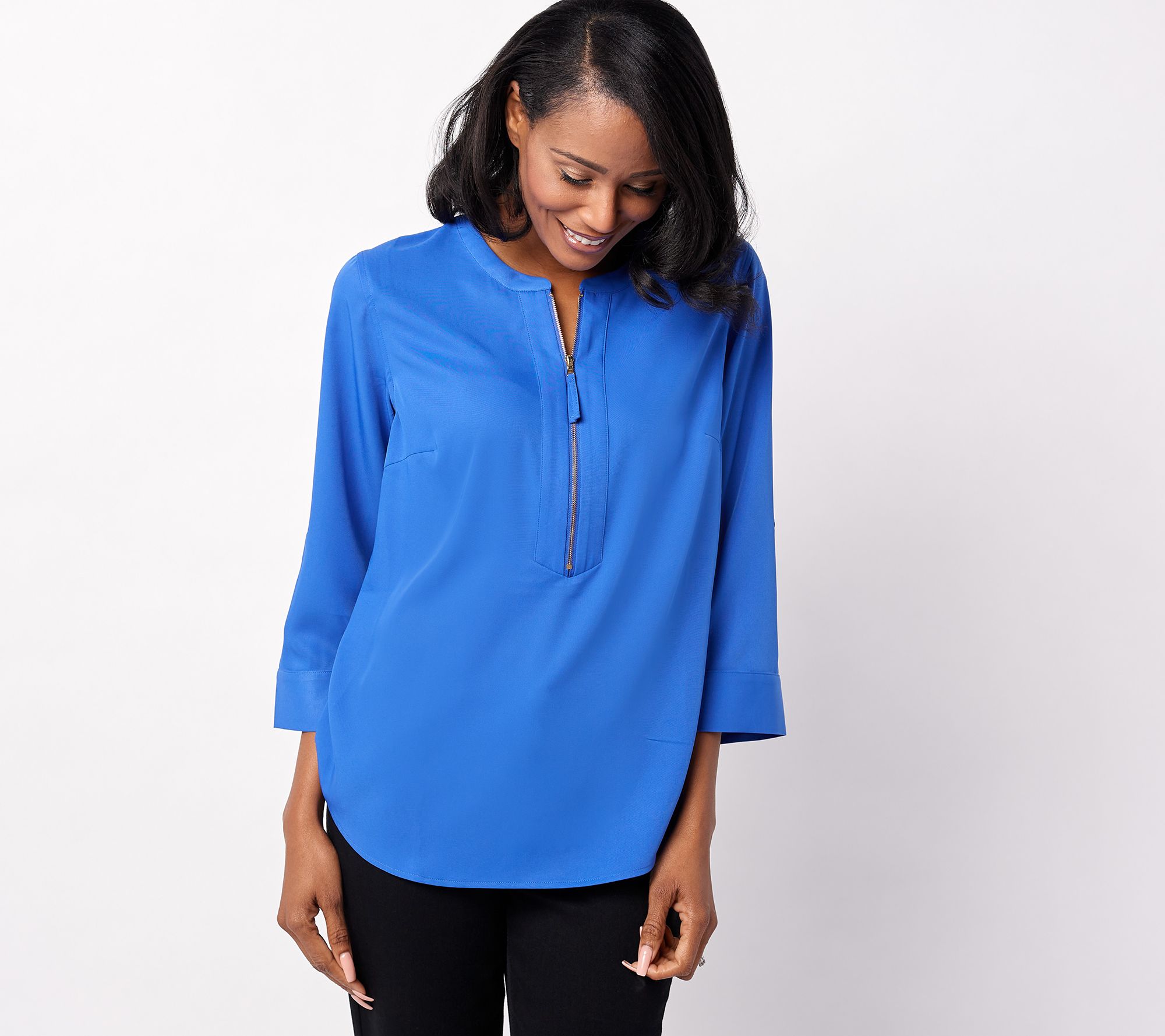 "As Is" Belle by Kim Gravel Signature Zip Utility Blouse