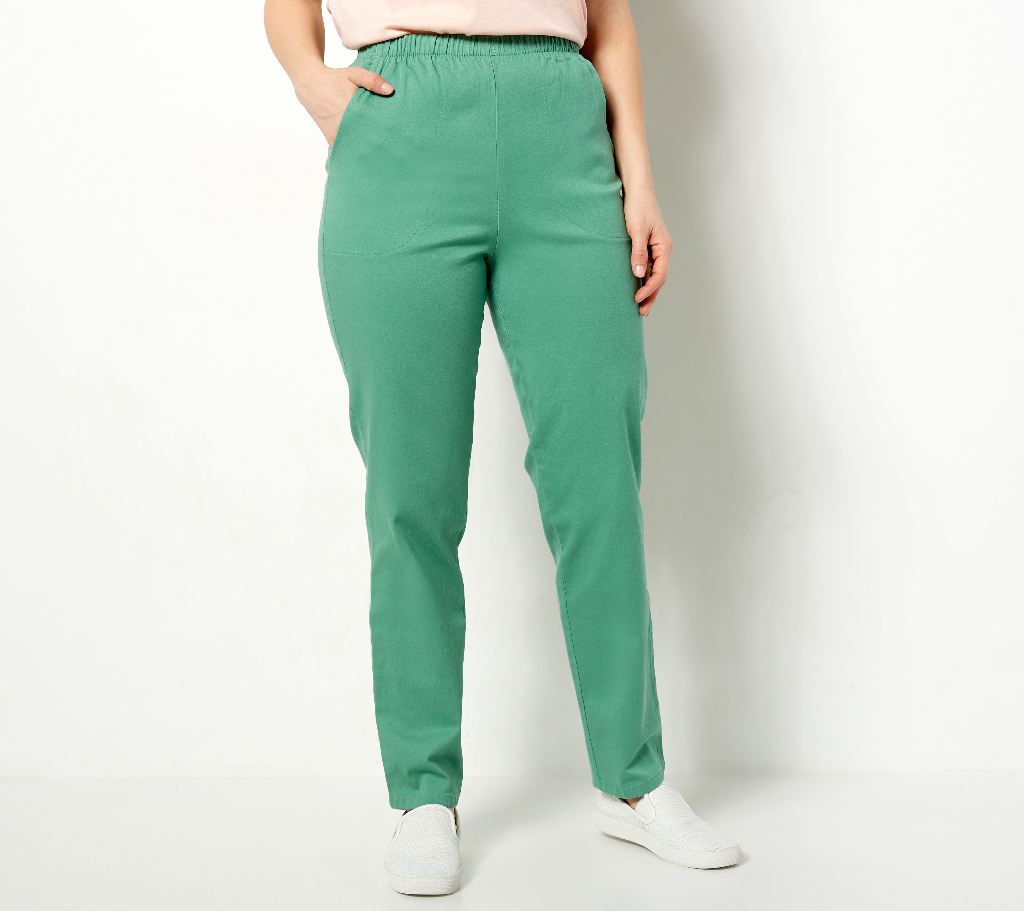 "As Is" Denim & Co. Original Waist Stretch Petite Side Pocket Pants