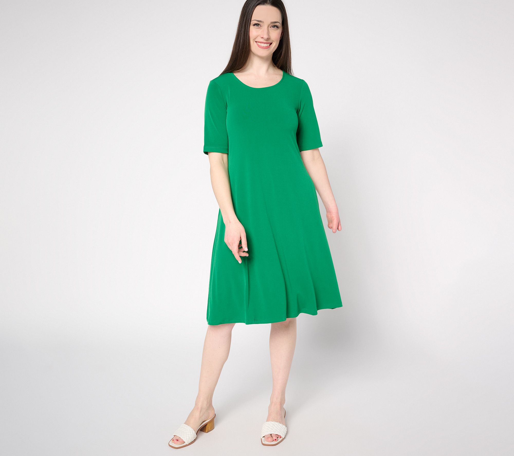 Susan Graver Regular Liquid Knit Fit & Flare Dress