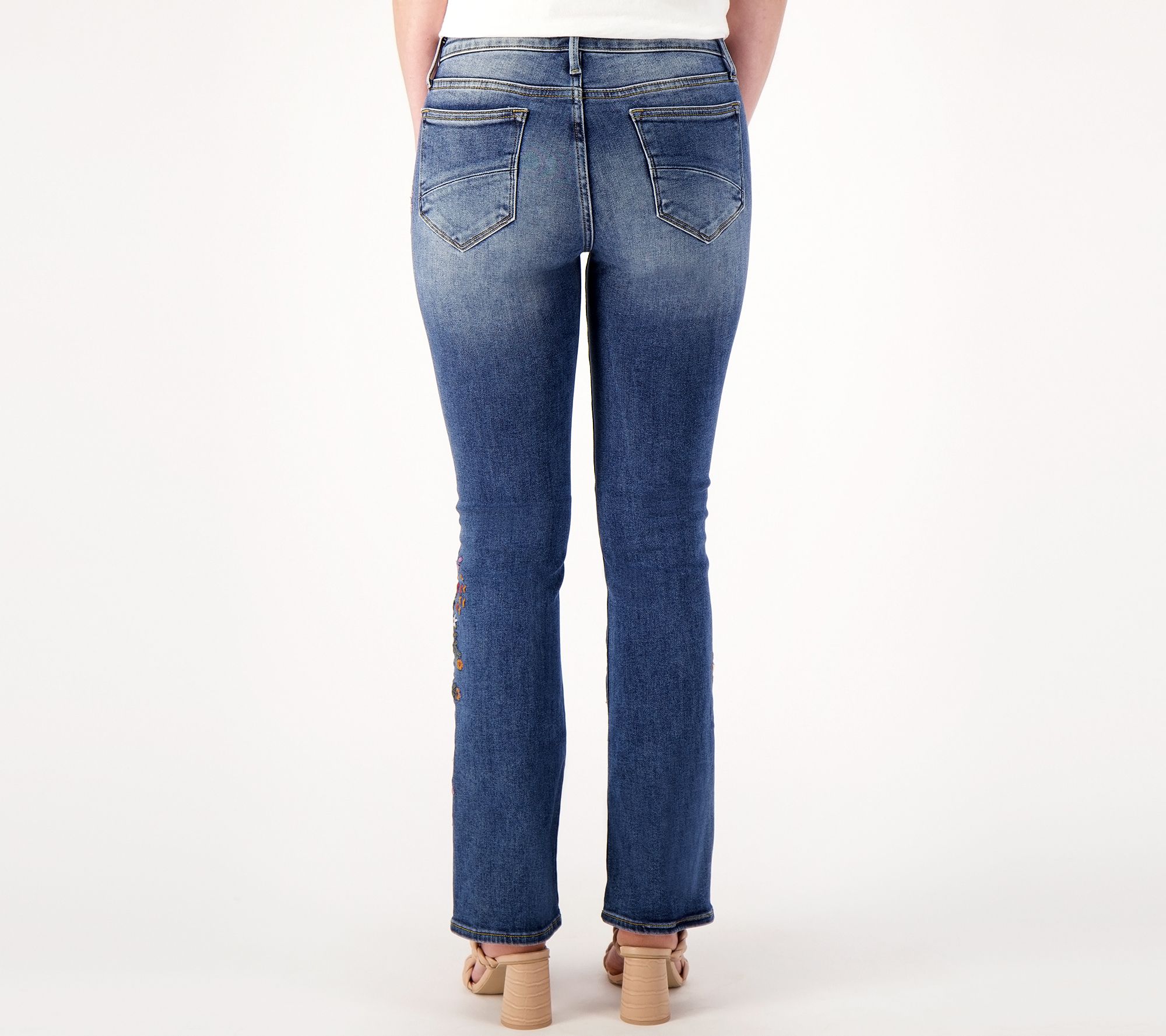 Driftwood Jeans Kelly Bootcut Embroidered Jean- Strawberry