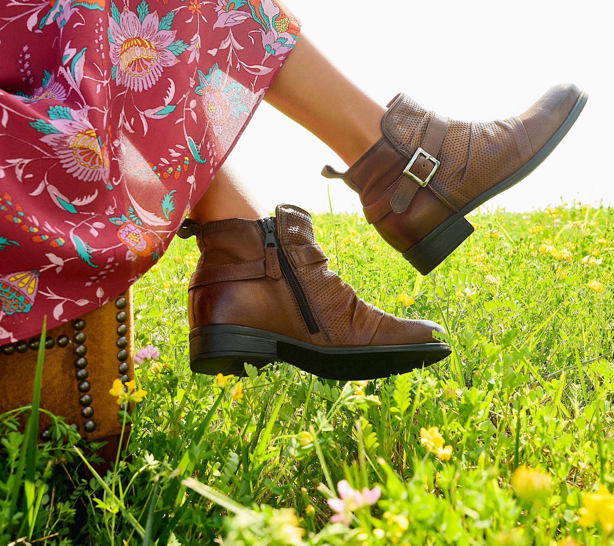 Miz Mooz Suzy Leather Ankle Boots with Buckle