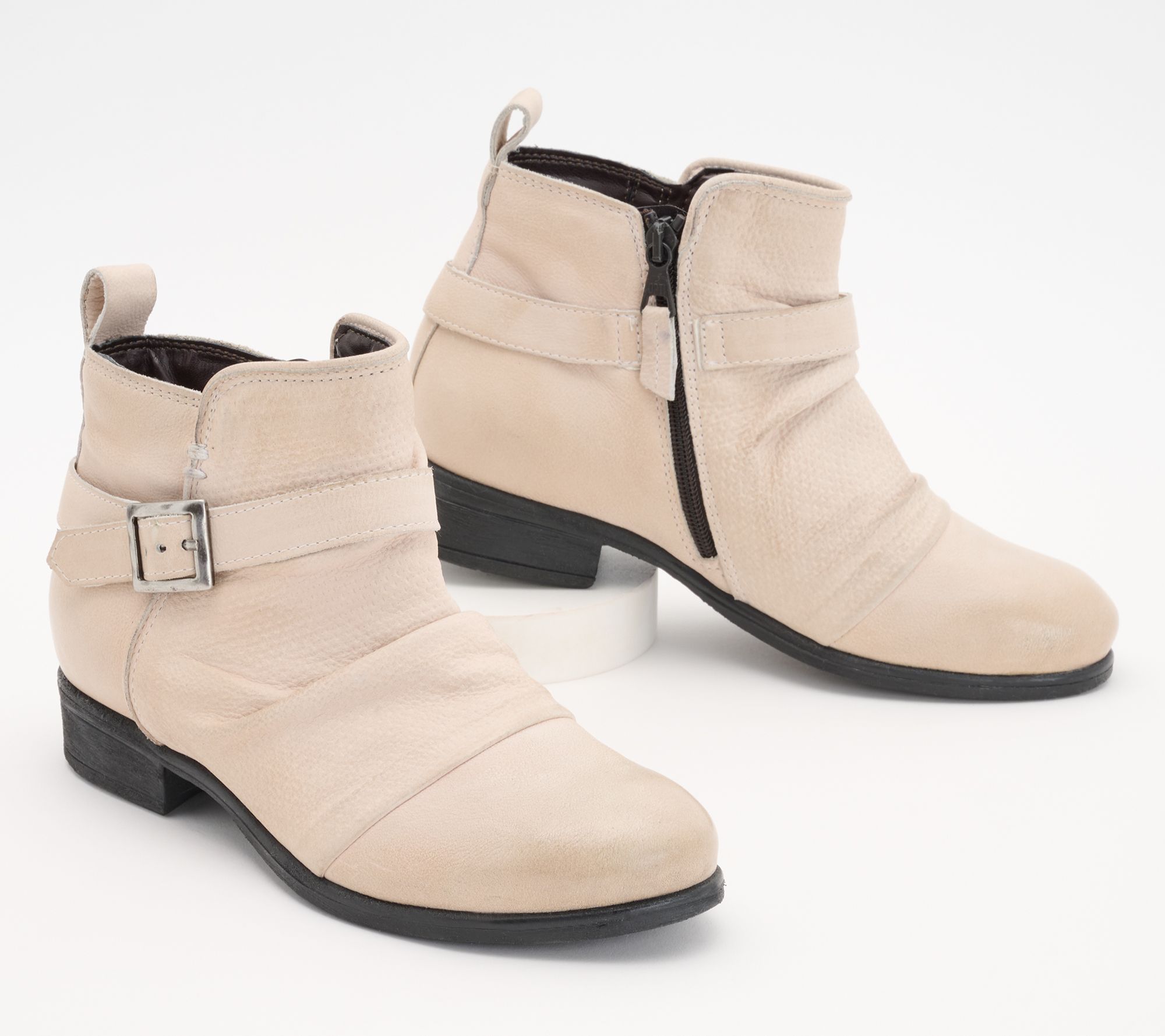 Miz Mooz Leather Ankle Boots with Buckle - Suzy