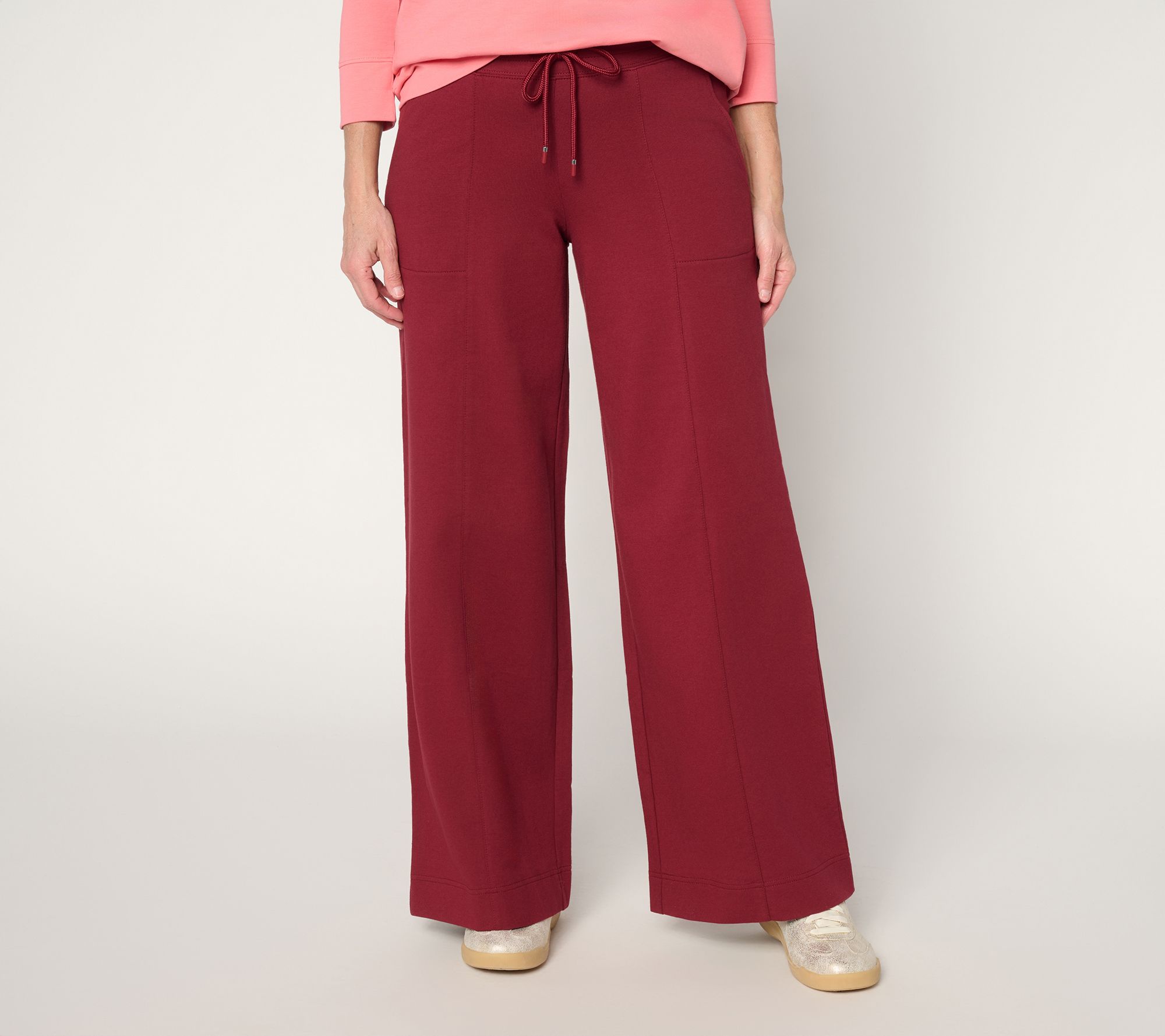 Denim & Co. Active French Terry Regular Wide Leg Pant