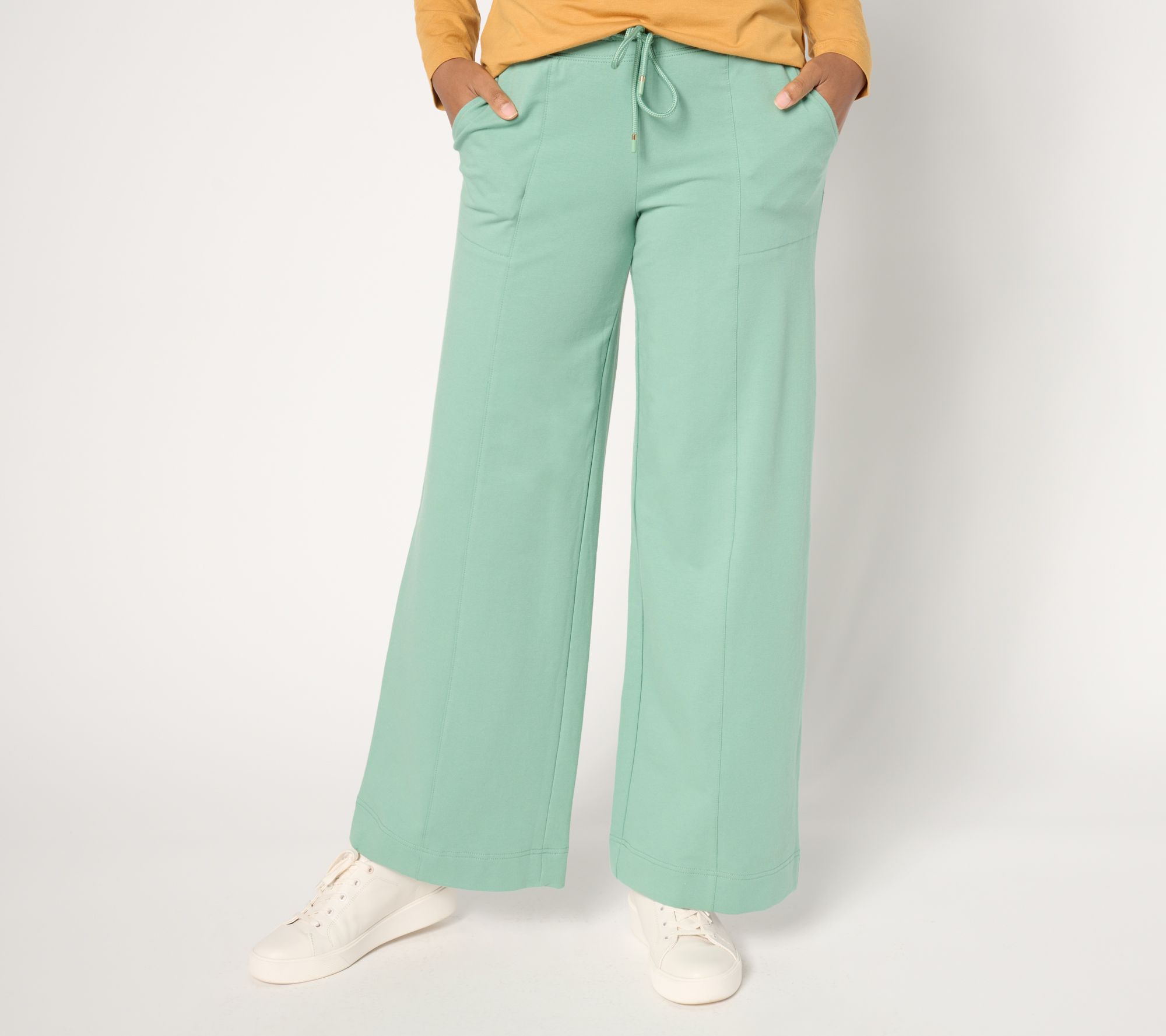Denim & Co. Active French Terry Regular Wide Leg Pant