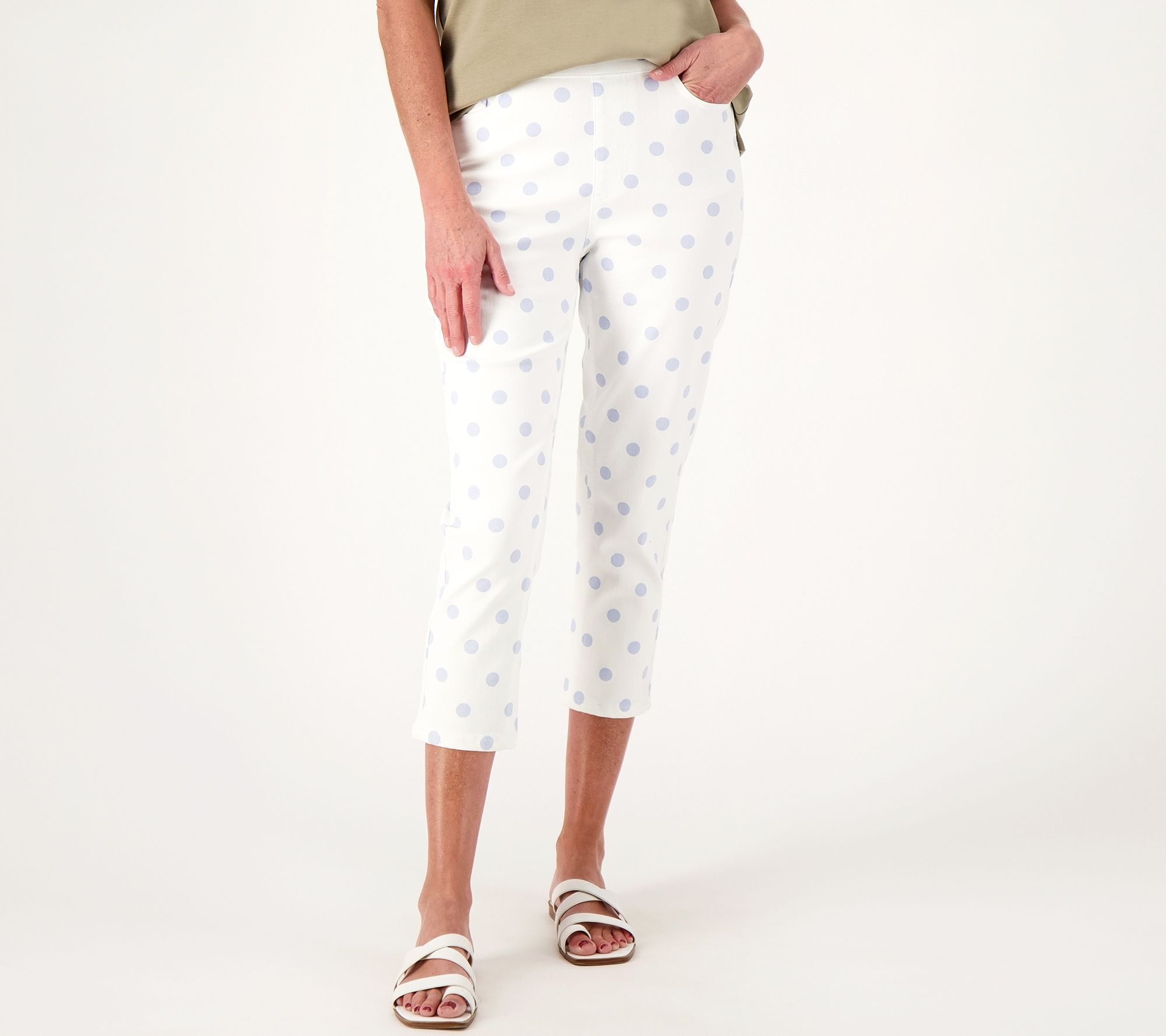 "As Is" Isaac Mizrahi Live Petite True Denim Pull On Crop Slim Jeans