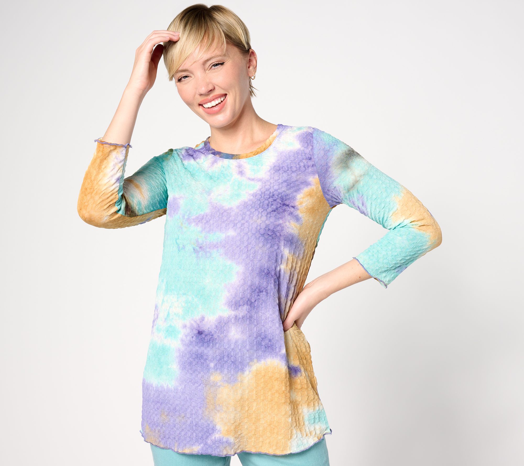 LOGO Layers by Lori Goldstein Printed Scoop Neck Top