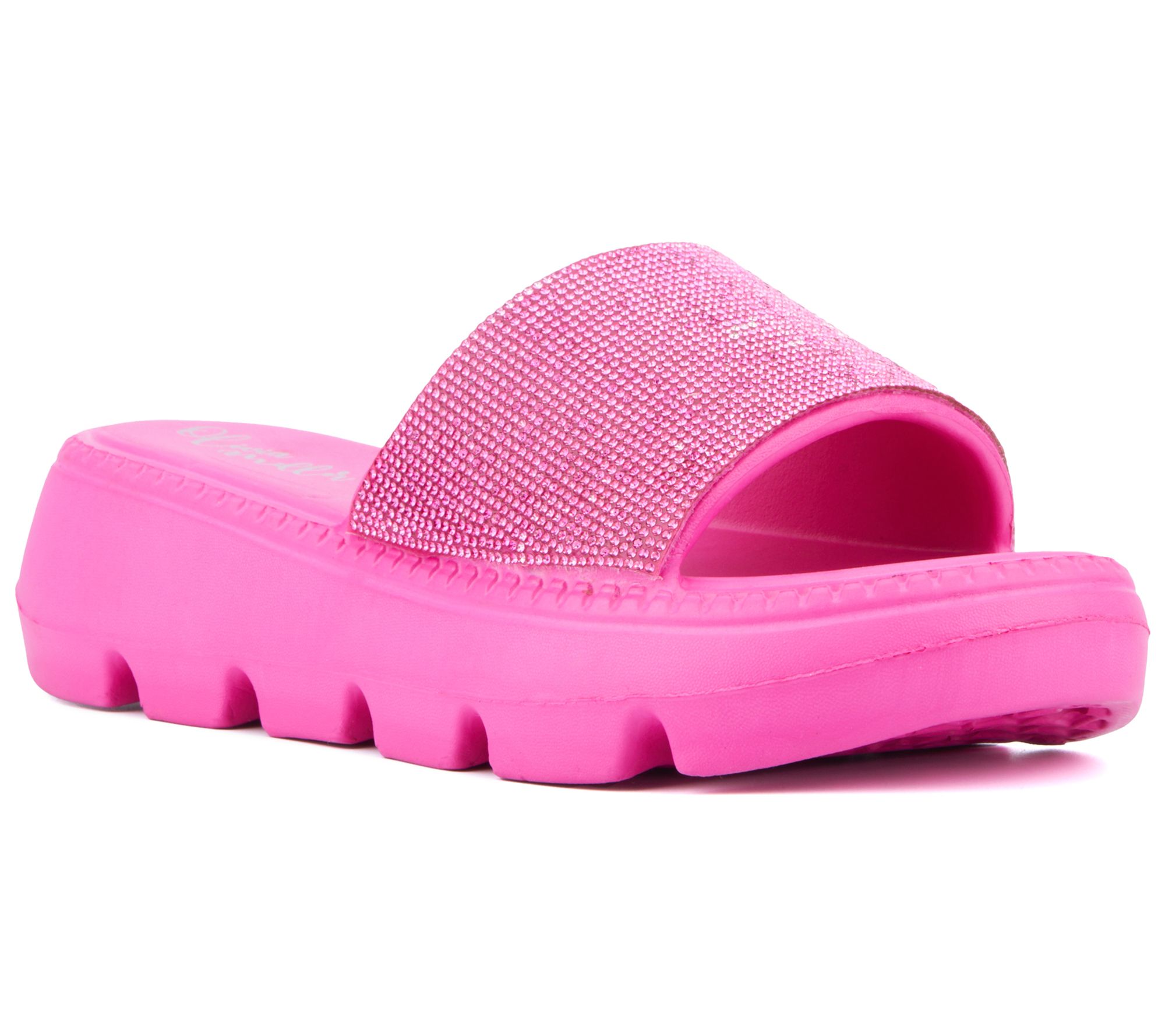 Olivia Miller Women's Glitter Gaze Slide Sandal