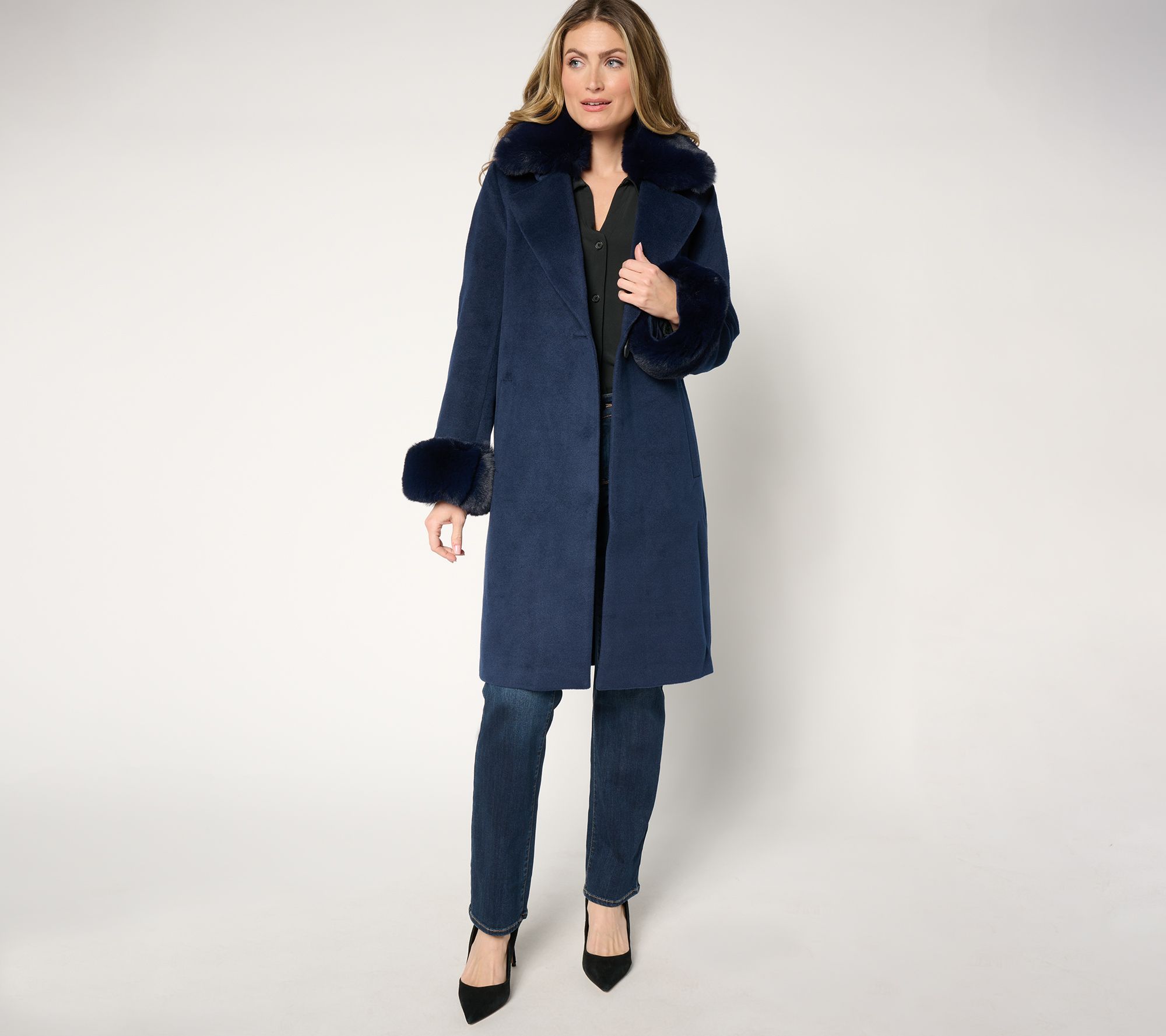 Thread Collective Faux Fur Trimmed Coat