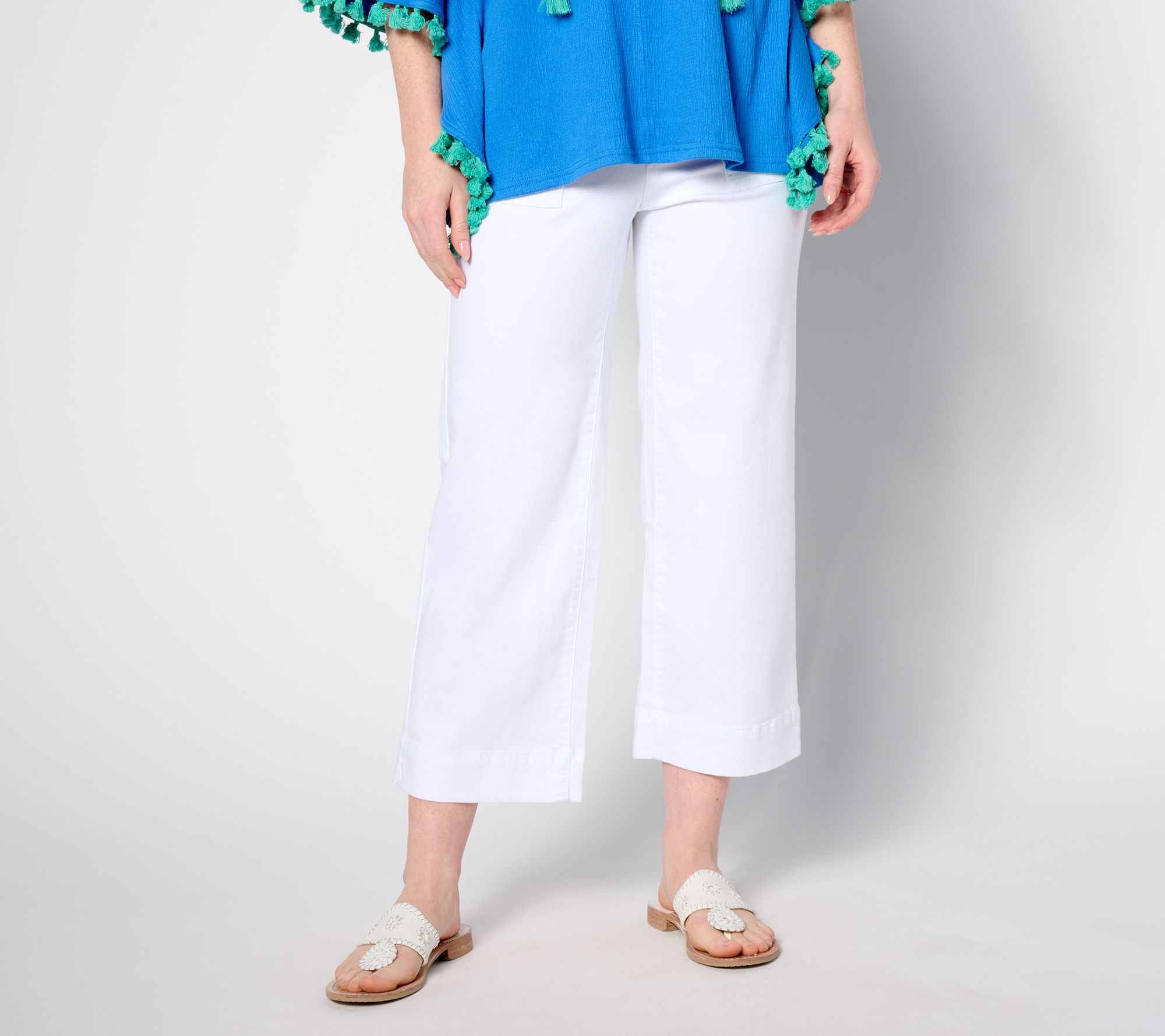 "As Is" Belle by Kim Gravel Tall TripleLuxe Twill Wide Leg Cropped Pants