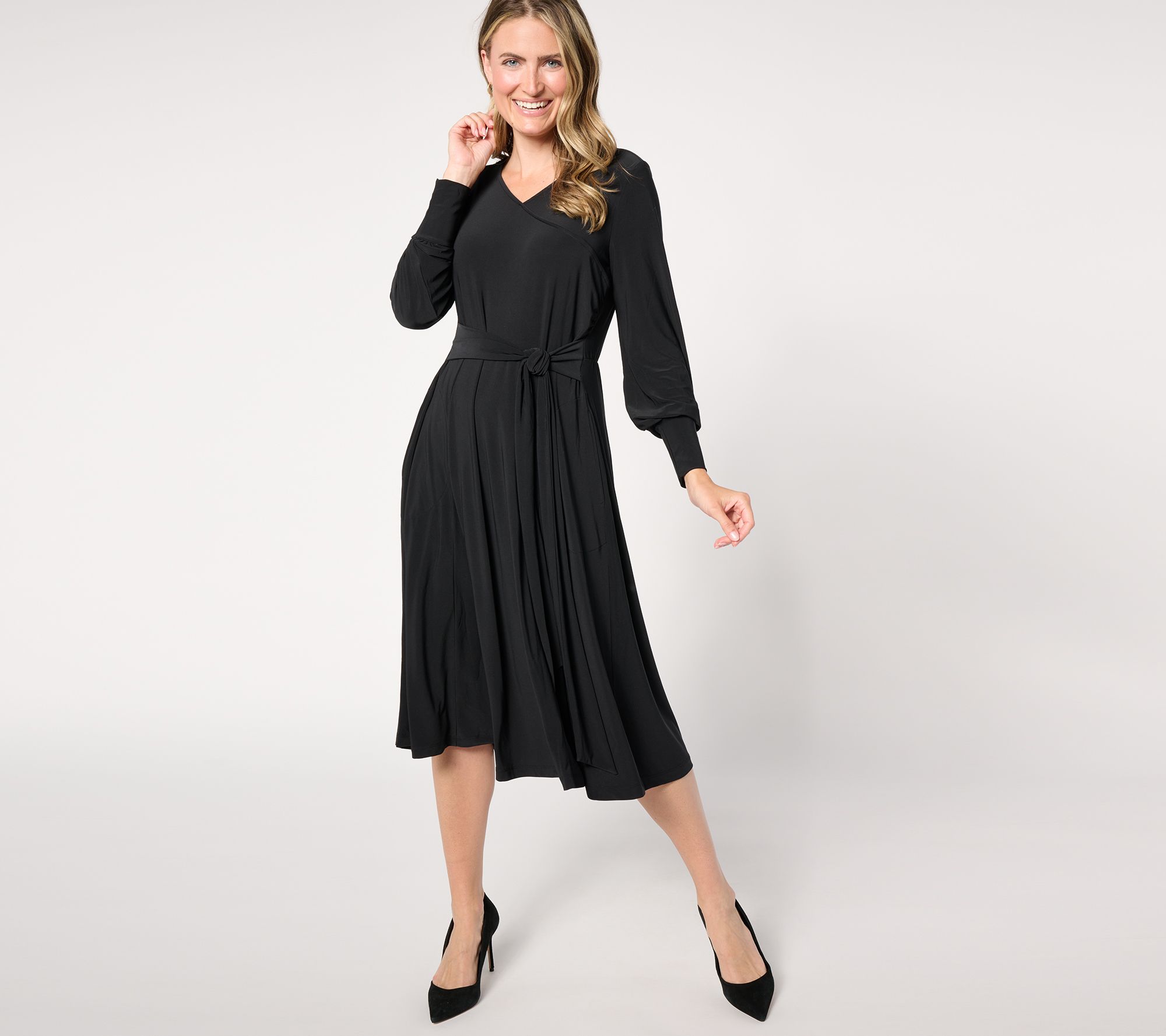 Studio Park X Jane Treacy Petite Faux Wrap Knit Dress