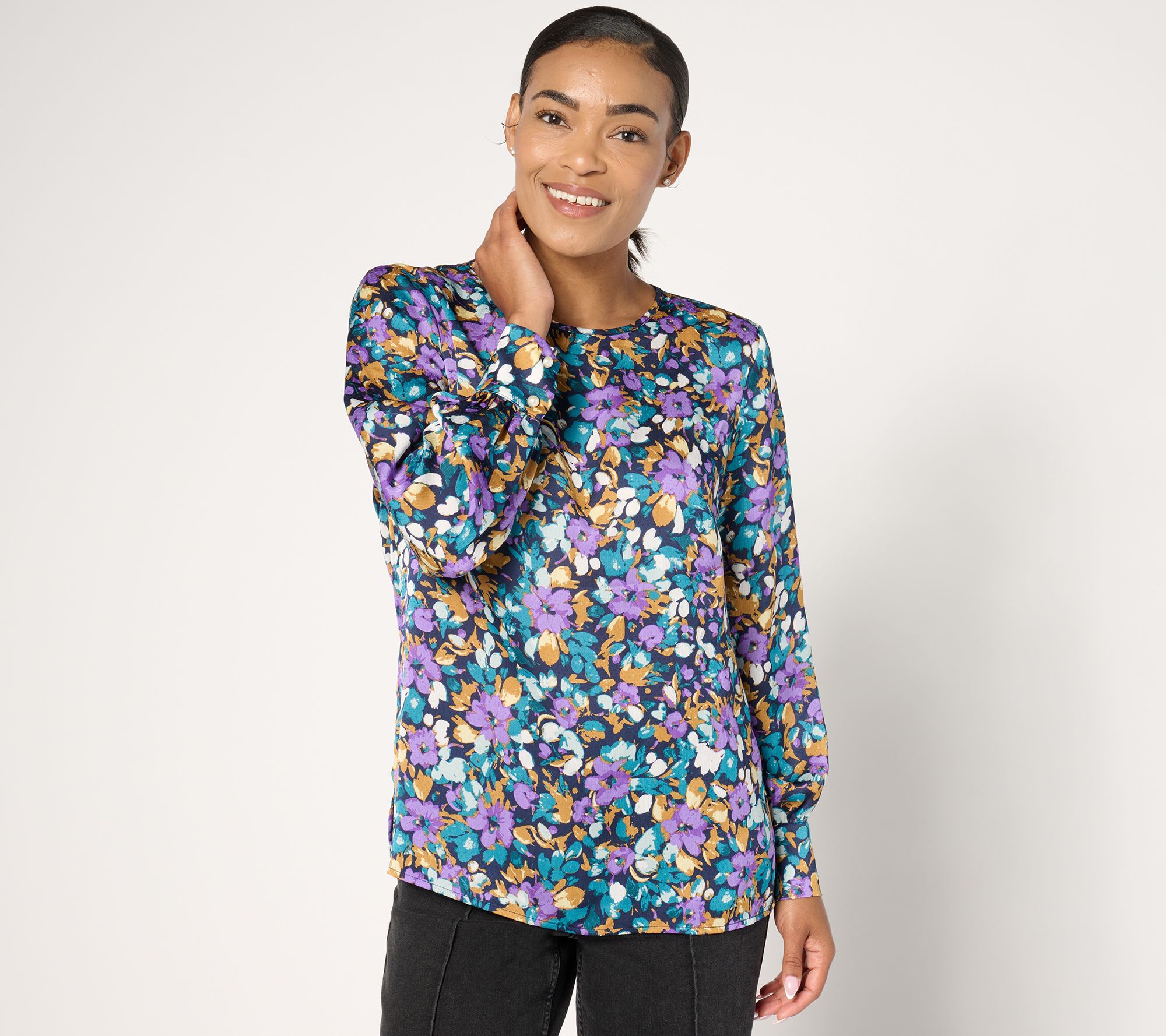 BEAUTIFUL by Lawrence Zarian Long Sleeve Printed Blouse