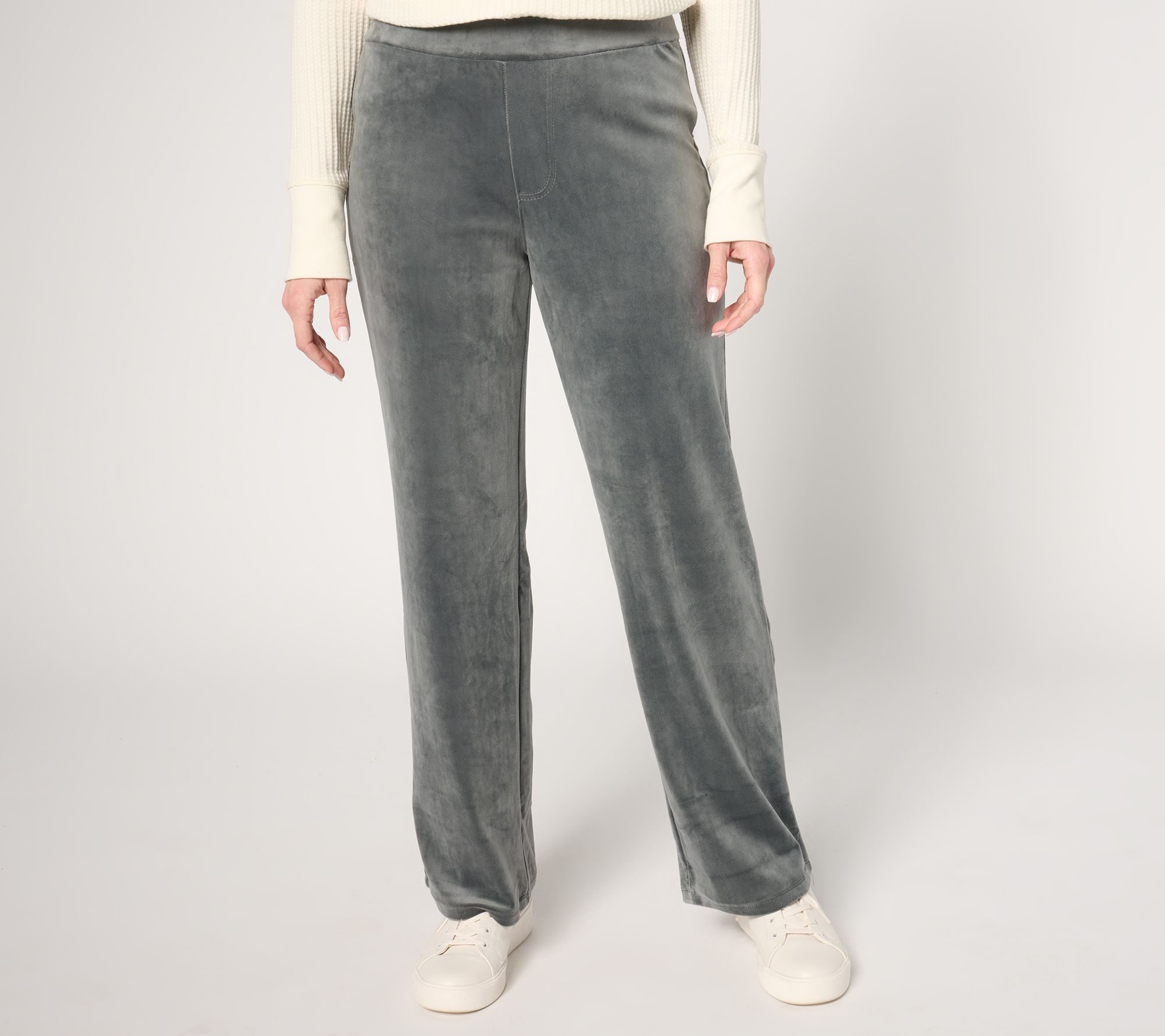 by Stacy London Regular Plush Velour Wide Leg Pant