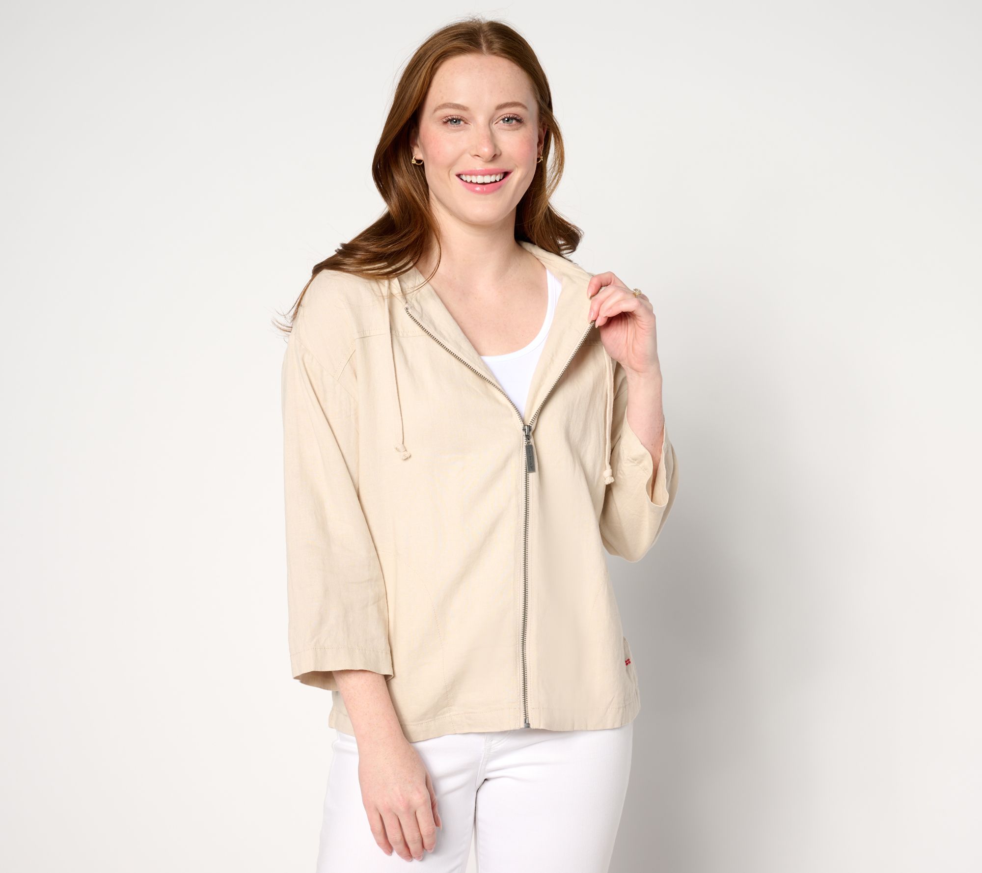 "As Is" Peace Love World Boheme Zip Front Hooded Beach Jacket
