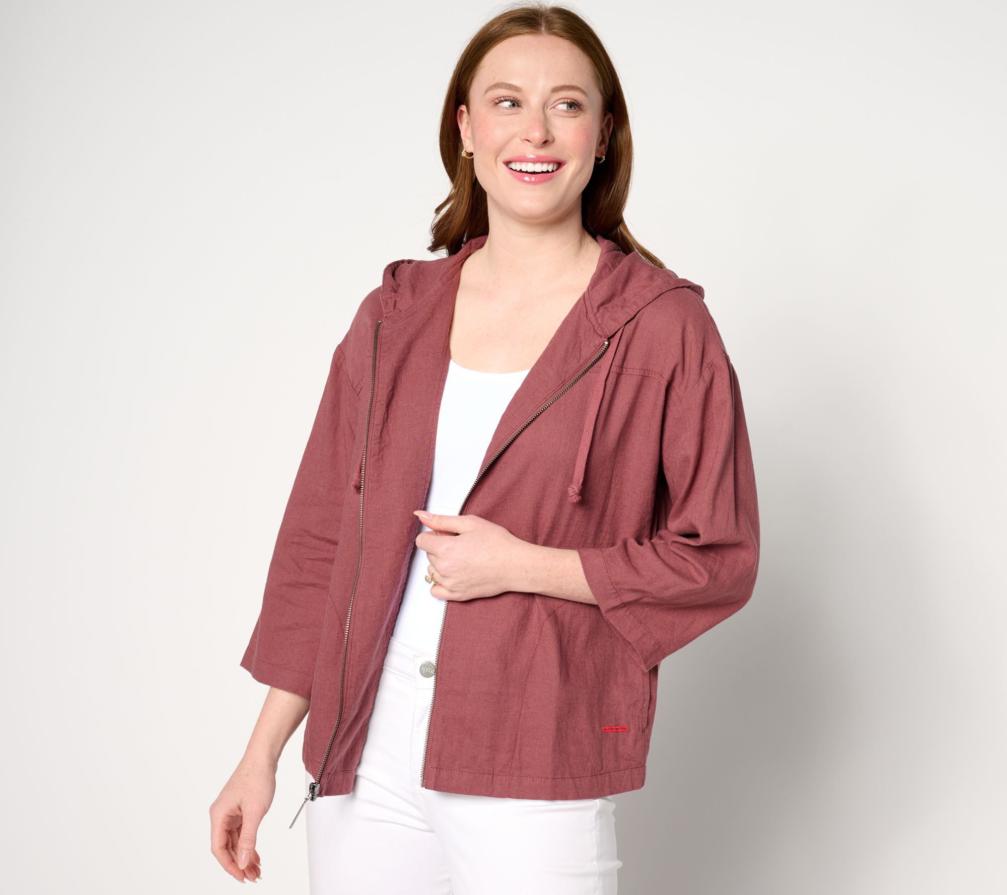 "As Is" Peace Love World Boheme Zip Front Hooded Beach Jacket