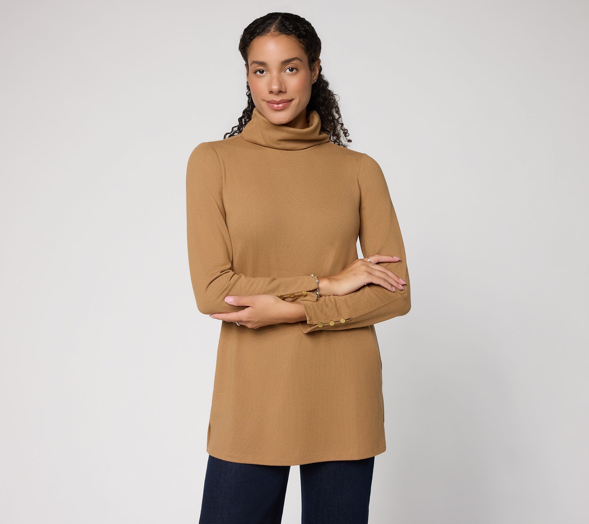 Denim & Co. Essentials Petite Heavenly Jersey Tunic