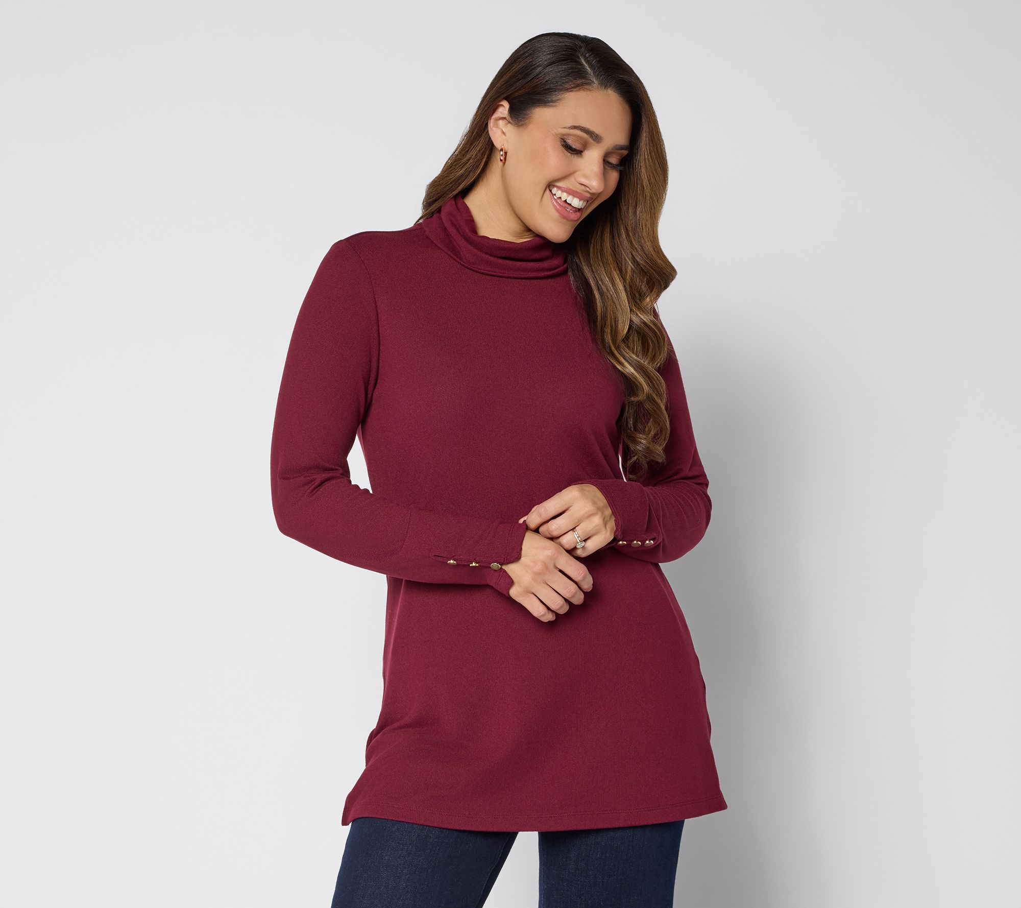 Denim & Co. Essentials Petite Heavenly Jersey Tunic