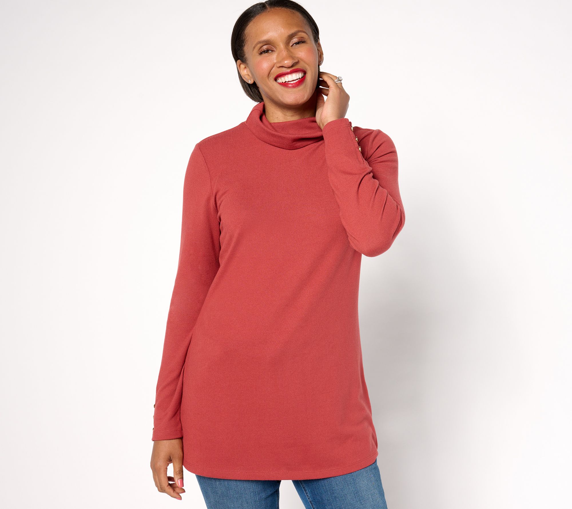 Denim & Co. Essentials Petite Heavenly Jersey Tunic