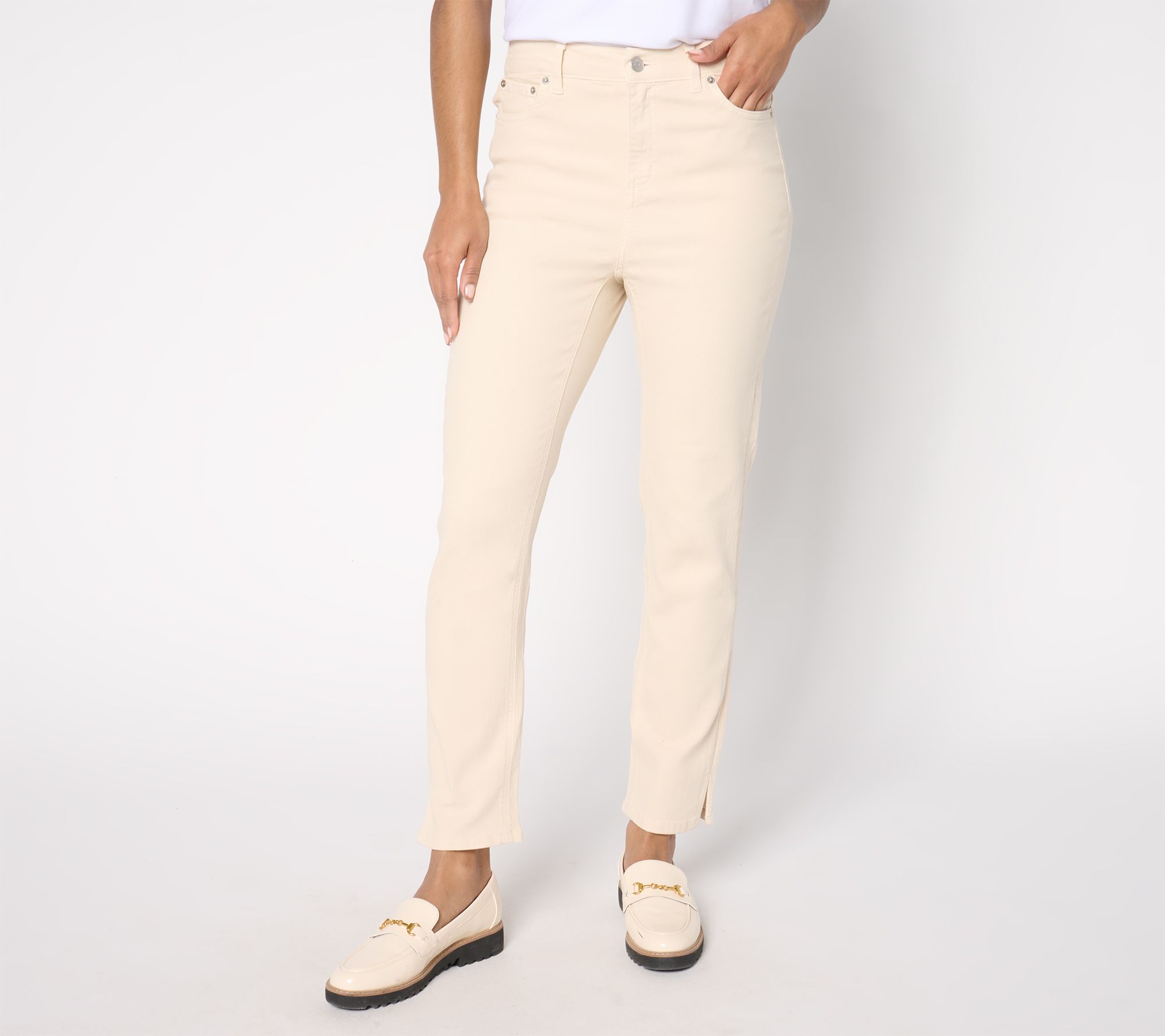 Denim & Co. Petite Classic Stretch Color Ankle Jean