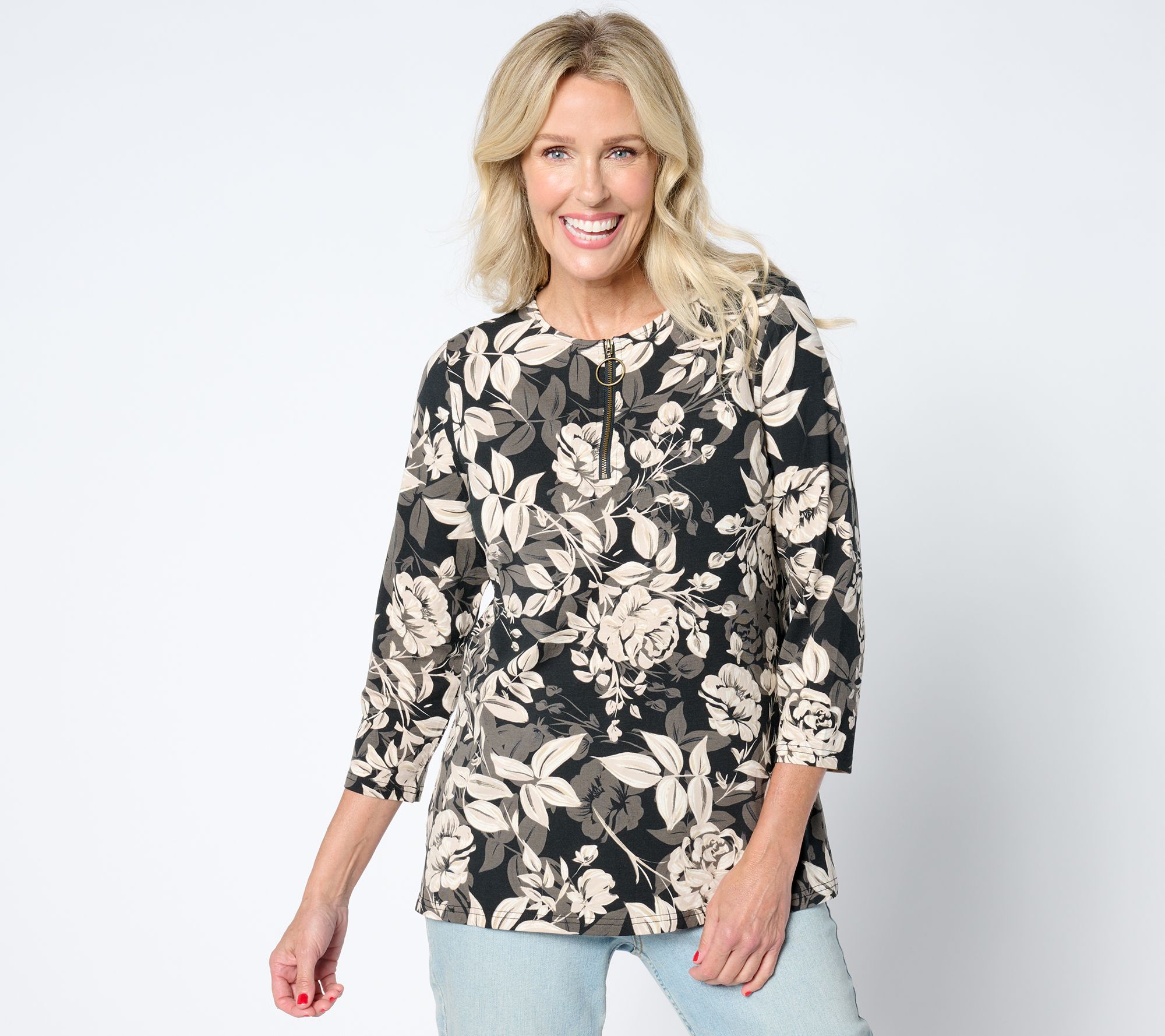 "As Is" Belle by Kim Gravel TripleLuxe Knit Life is Rosey Zip