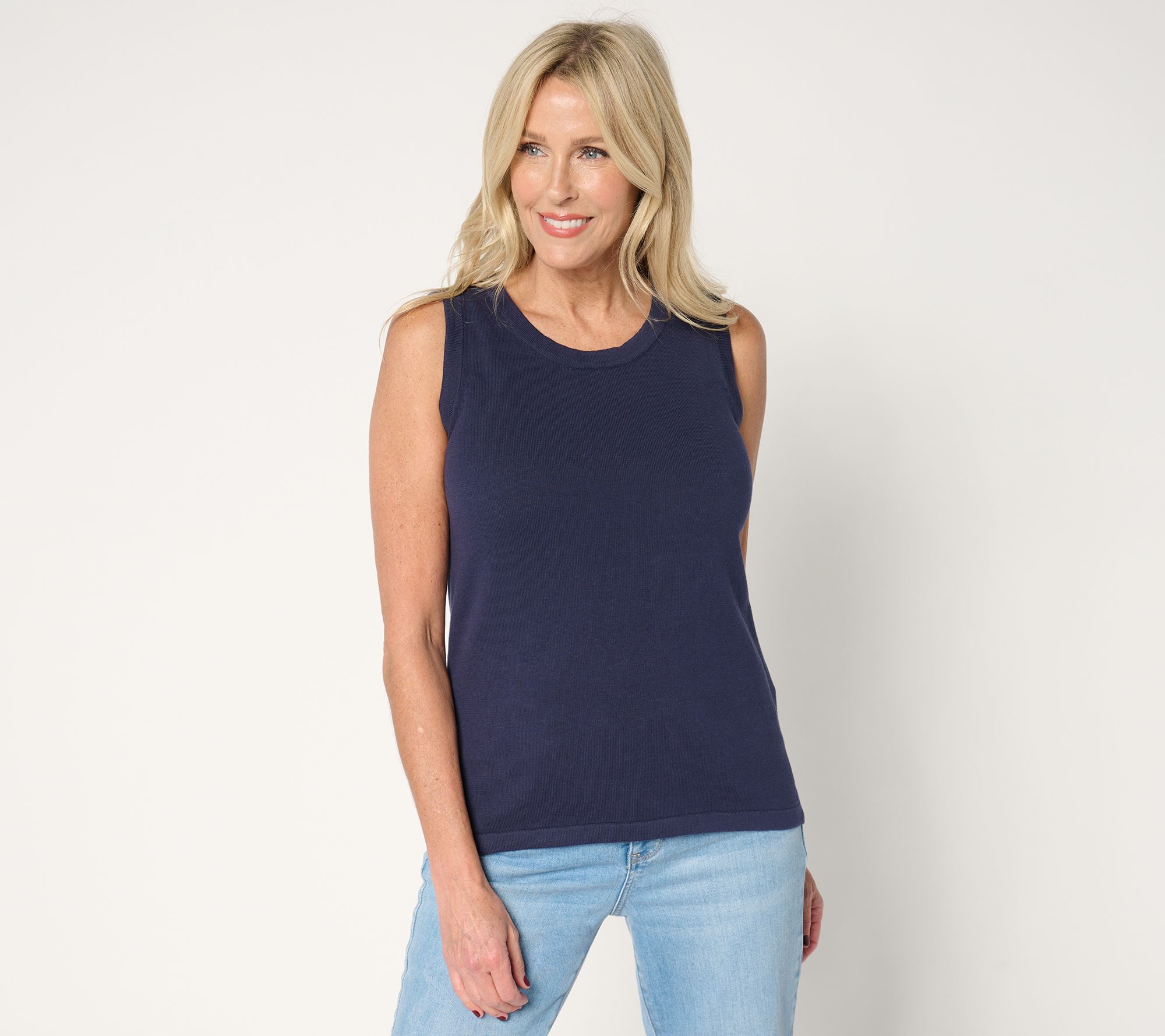 Belle by Kim Gravel High Neck 100% Cotton Sweater Tank