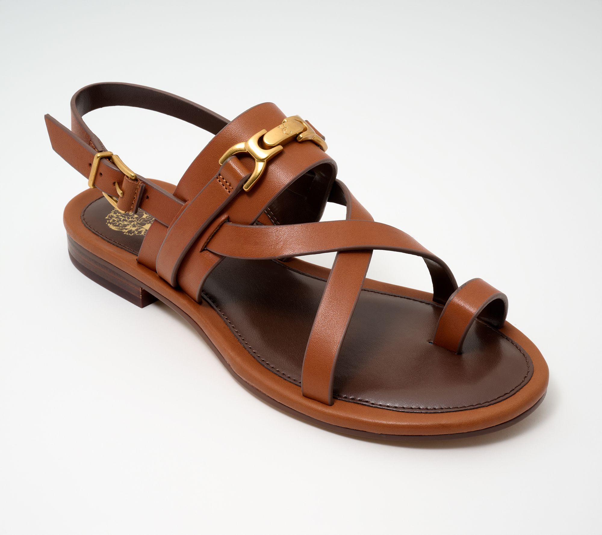 Vince Camuto Leather Slingback Toe Loop Sandals Lenni - QVC.com