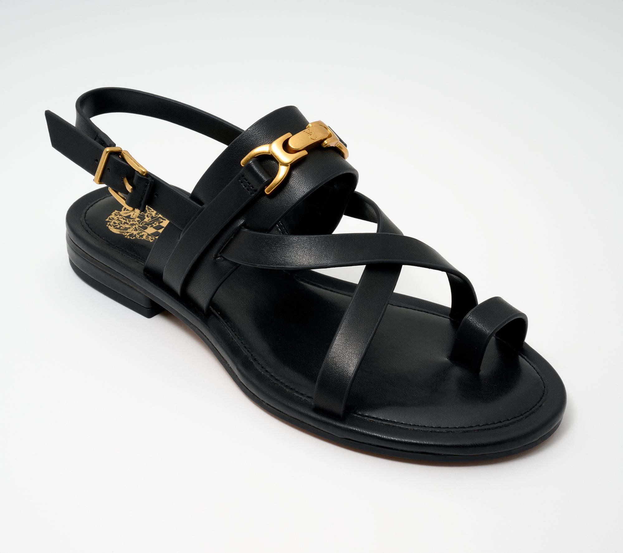 Vince Camuto Leather Slingback Toe Loop Sandals Lenni