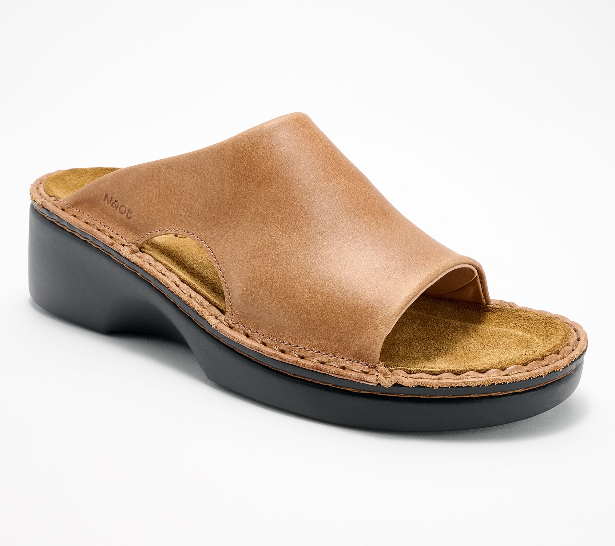 Naot Leather Slide Sandals - Rome