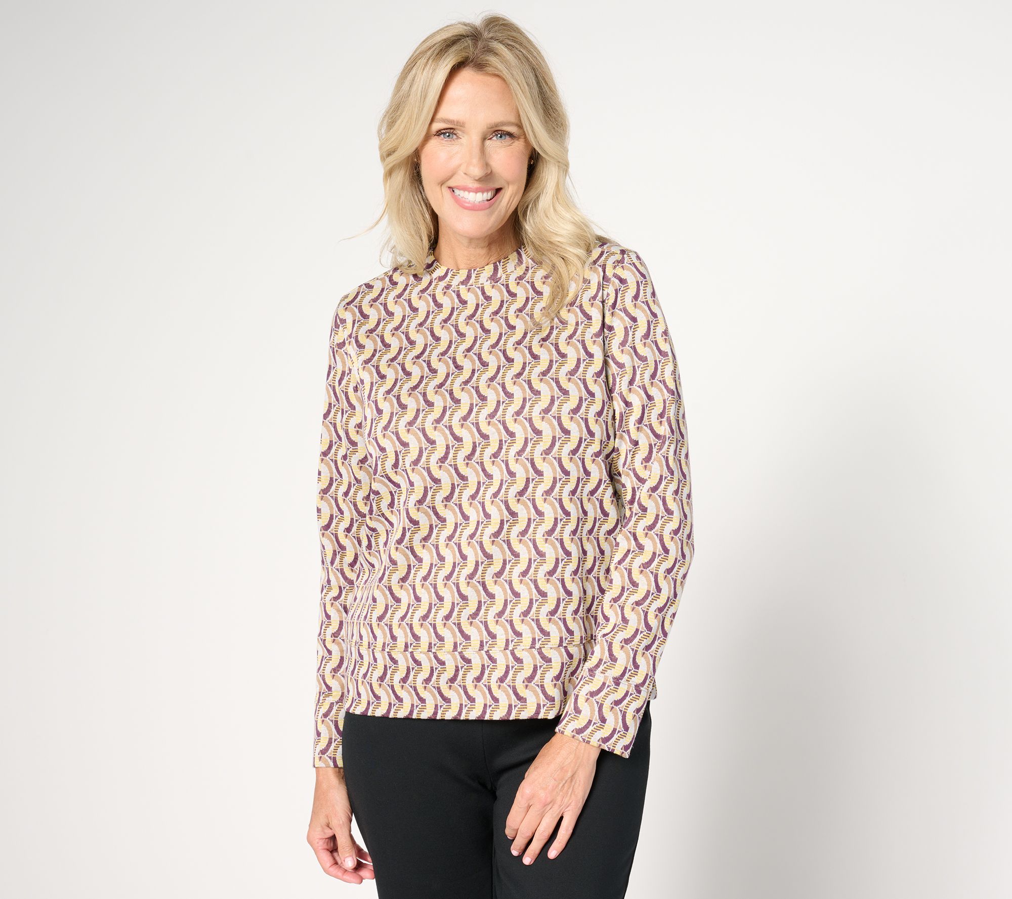 "As Is" by Stacy London Core Printed Jacquard Top