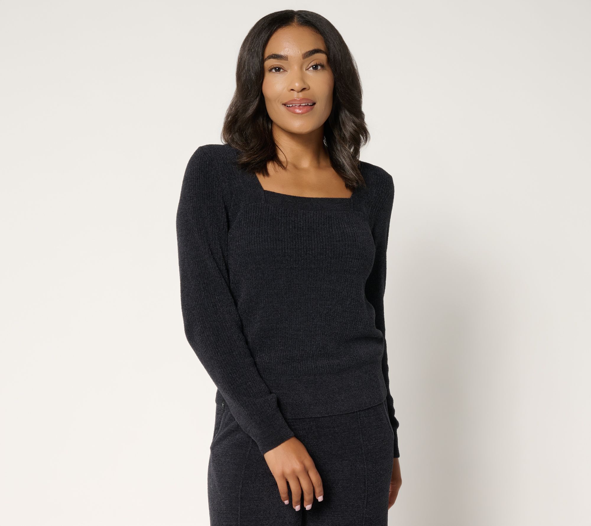 Barefoot Dreams CozyChic Ultra Lite Square Neck Ribbed Pullover