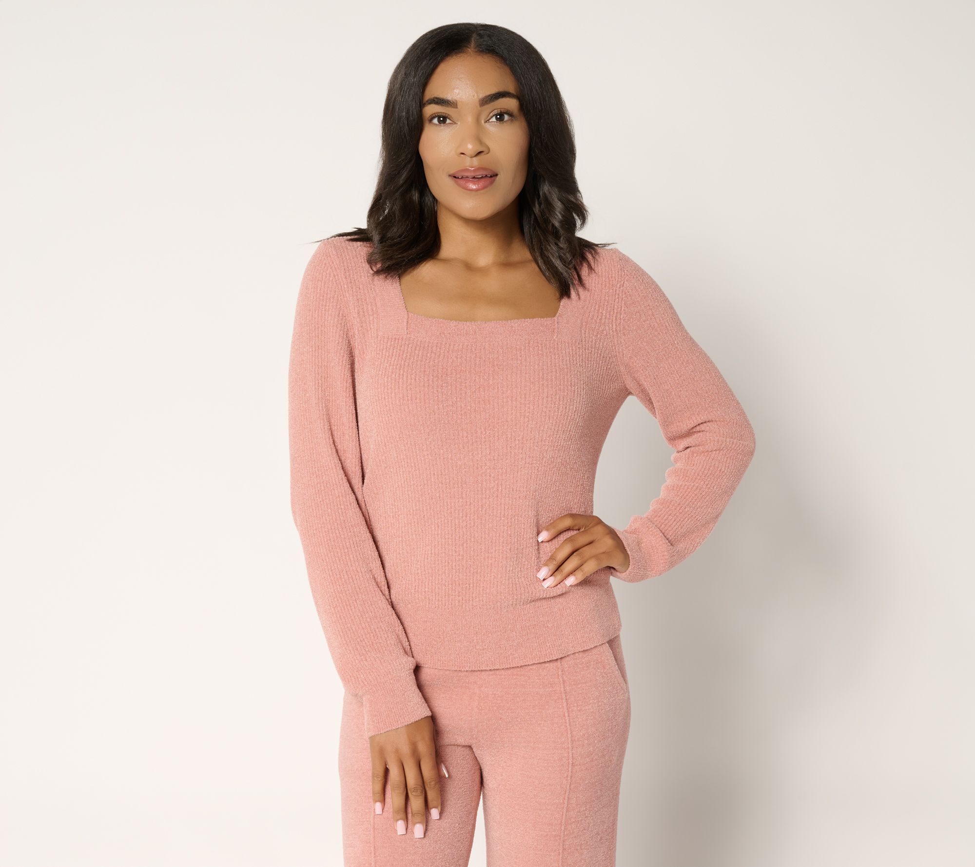 Barefoot Dreams CozyChic Ultra Lite Square Neck Ribbed Pullover
