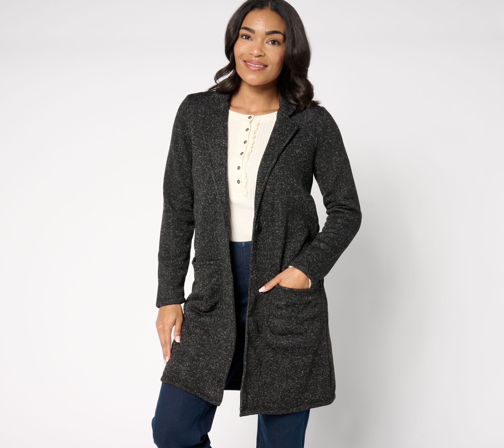 "As Is" Cuddl Duds Brushed Sweater Coatigan