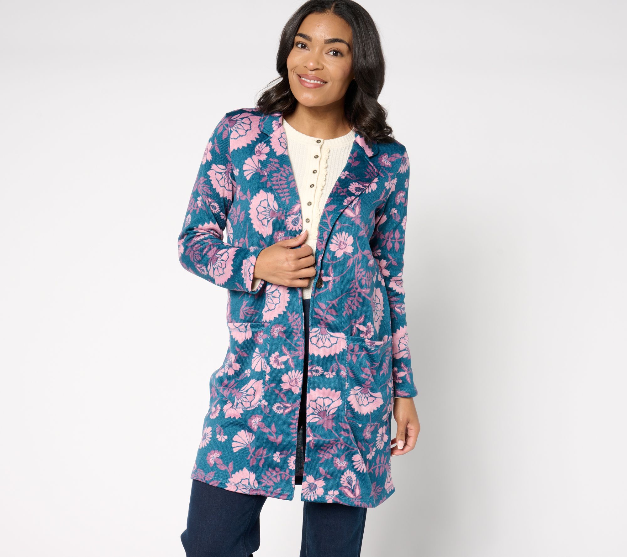 "As Is" Cuddl Duds Brushed Sweater Coatigan