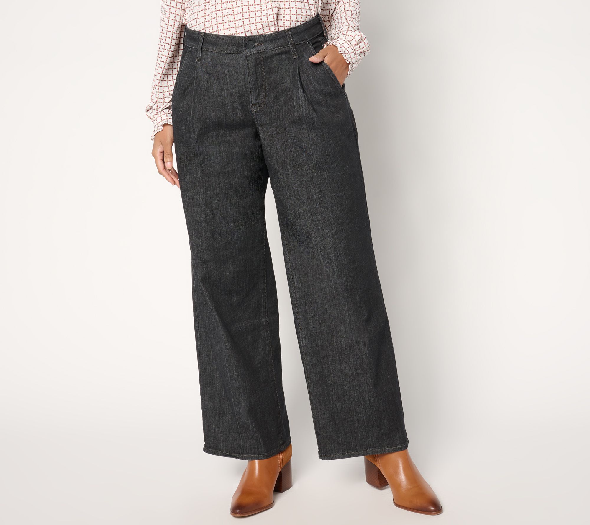 "As Is" NYDJ Teresa Wide Leg Ankle with Front Pleats- Eternity