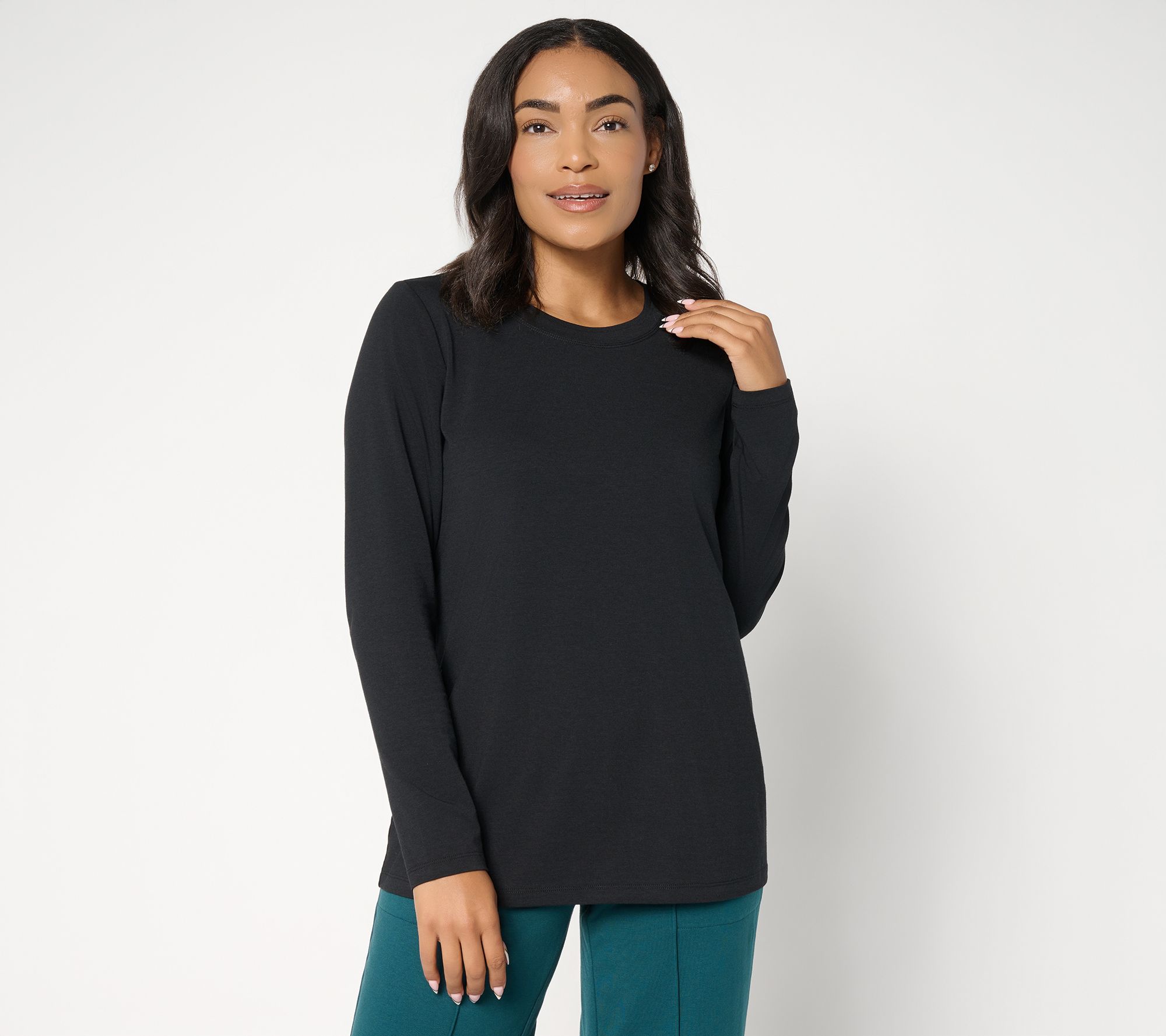 Denim & Co. Essentials So Soft Jersey Round Neck Top