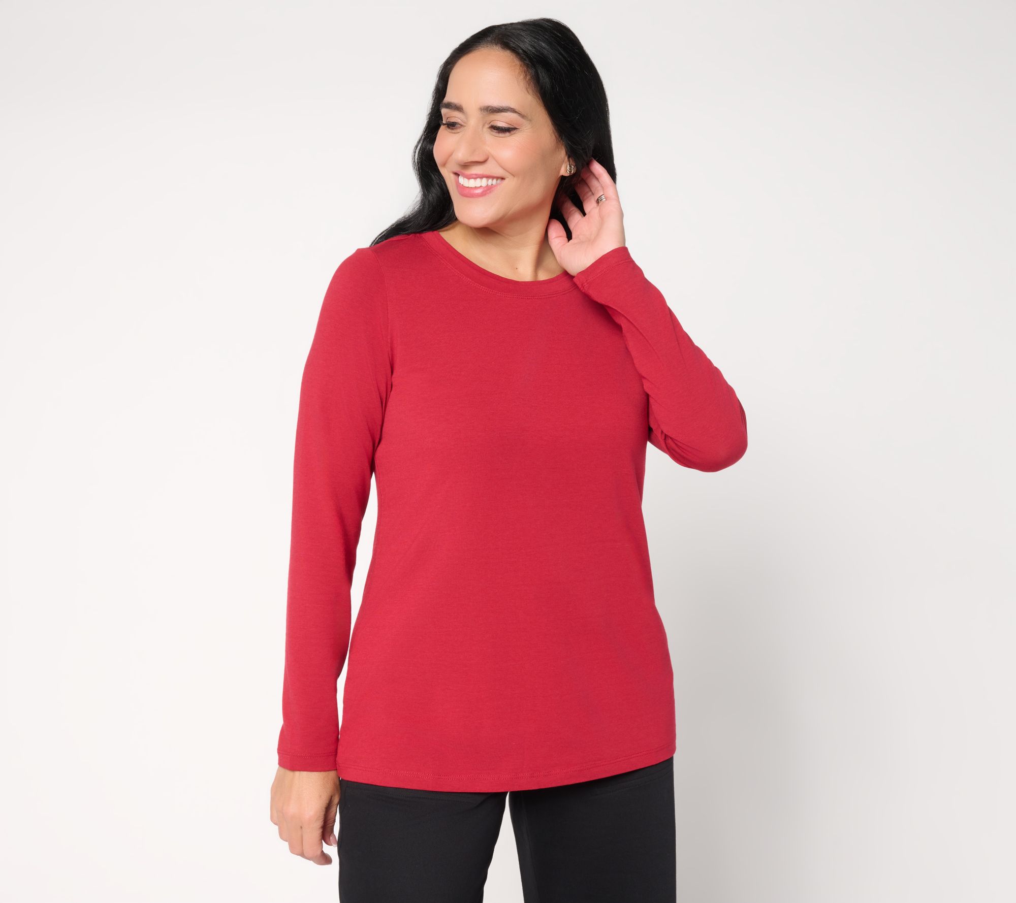 Denim & Co. Essentials So Soft Jersey Round Neck Top
