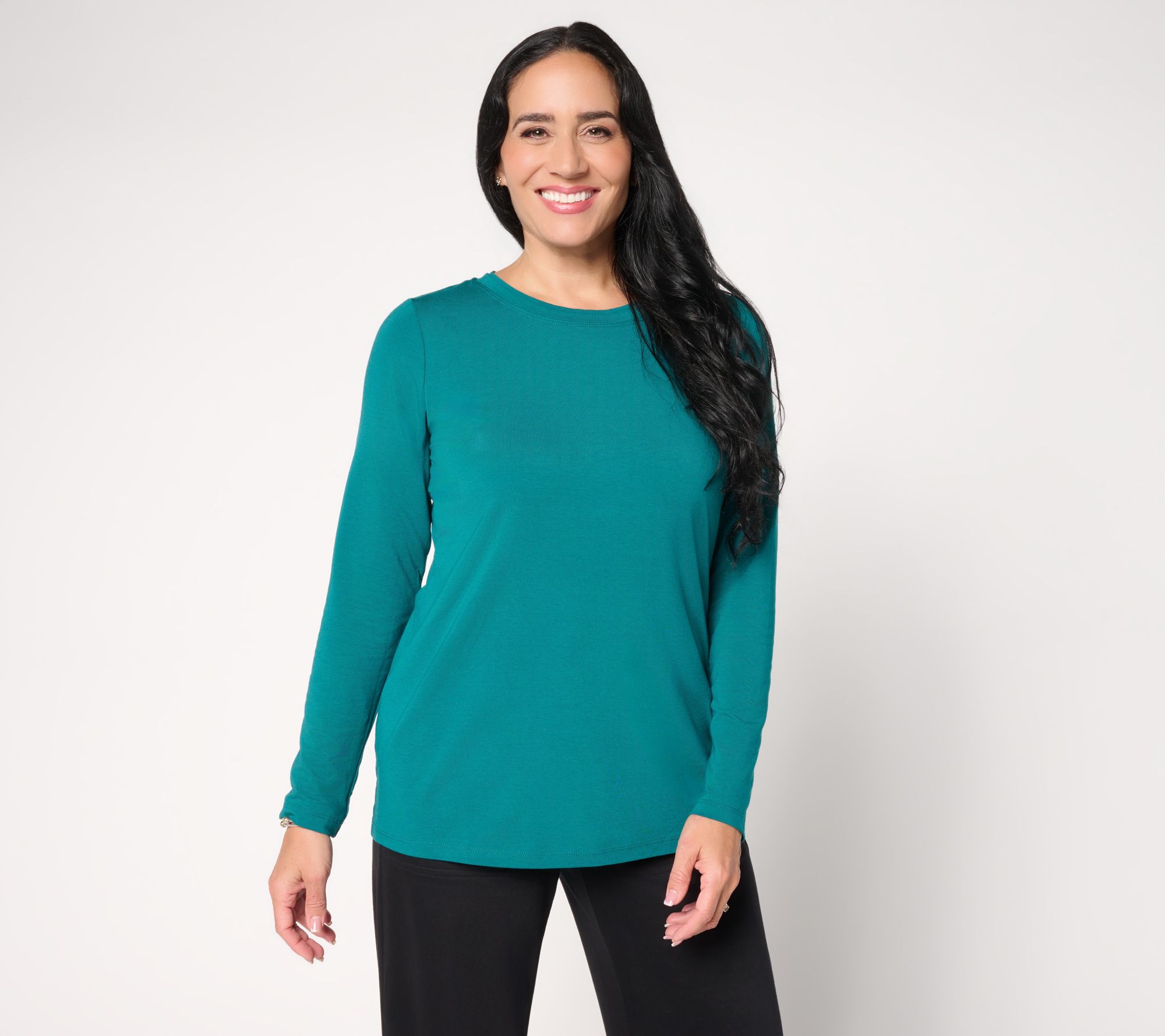 Denim & Co. Essentials So Soft Jersey Round Neck Top