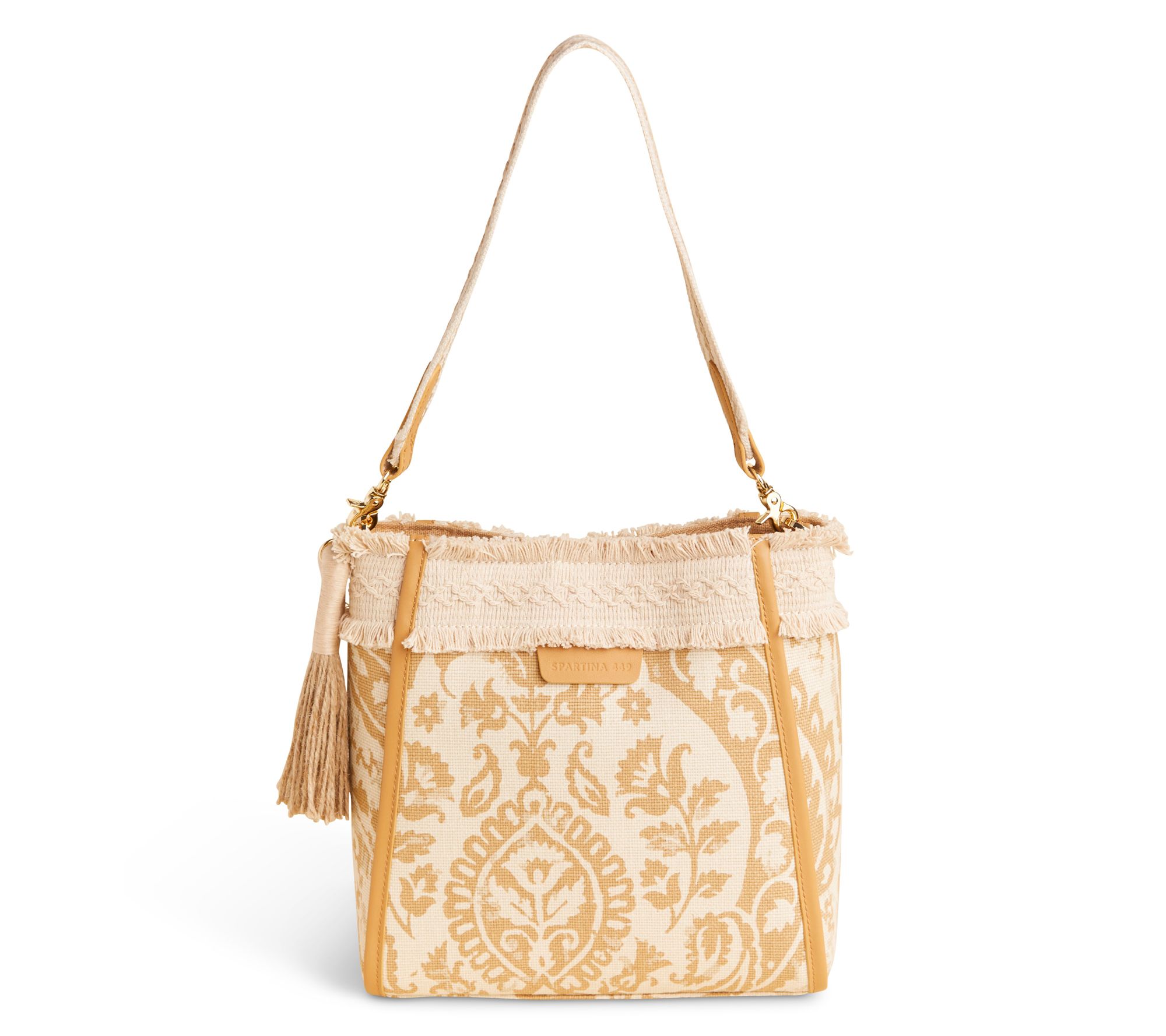Spartina 449 Melody Fringe Bucket Bag with Leather Trim