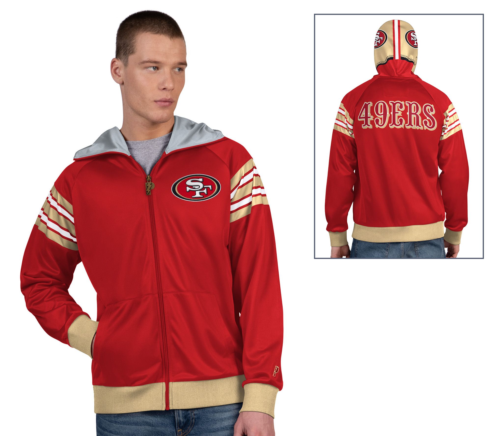 NFL Officially Licensed Pro Player Full Zip Jacket w/ Helmet Hood