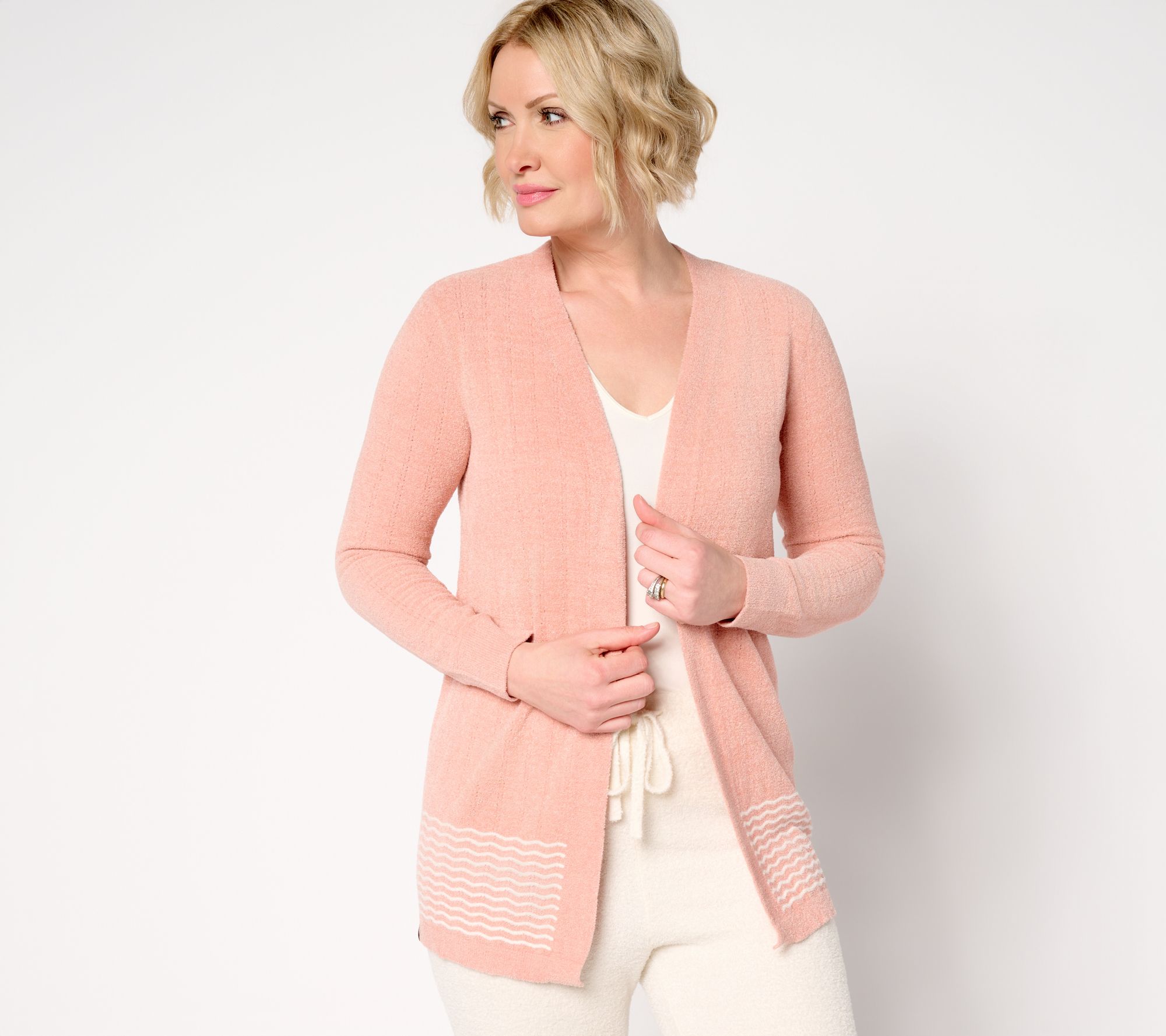 "As Is" Barefoot Dreams CozyChic Ultra Lite Pointelle Cardigan