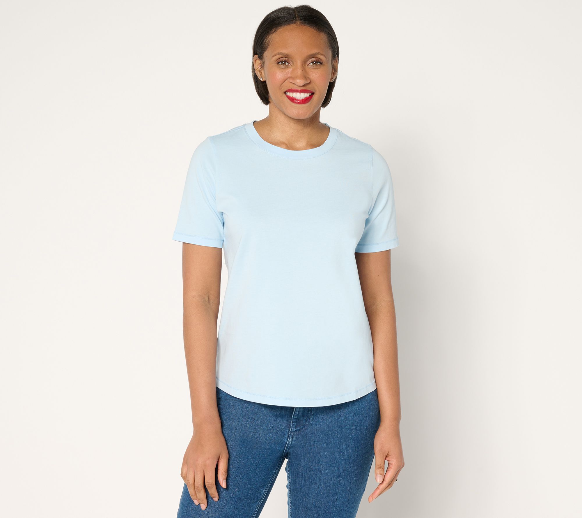 "As Is" AnyBody 100% Washed Cotton Crewneck Essential Tee