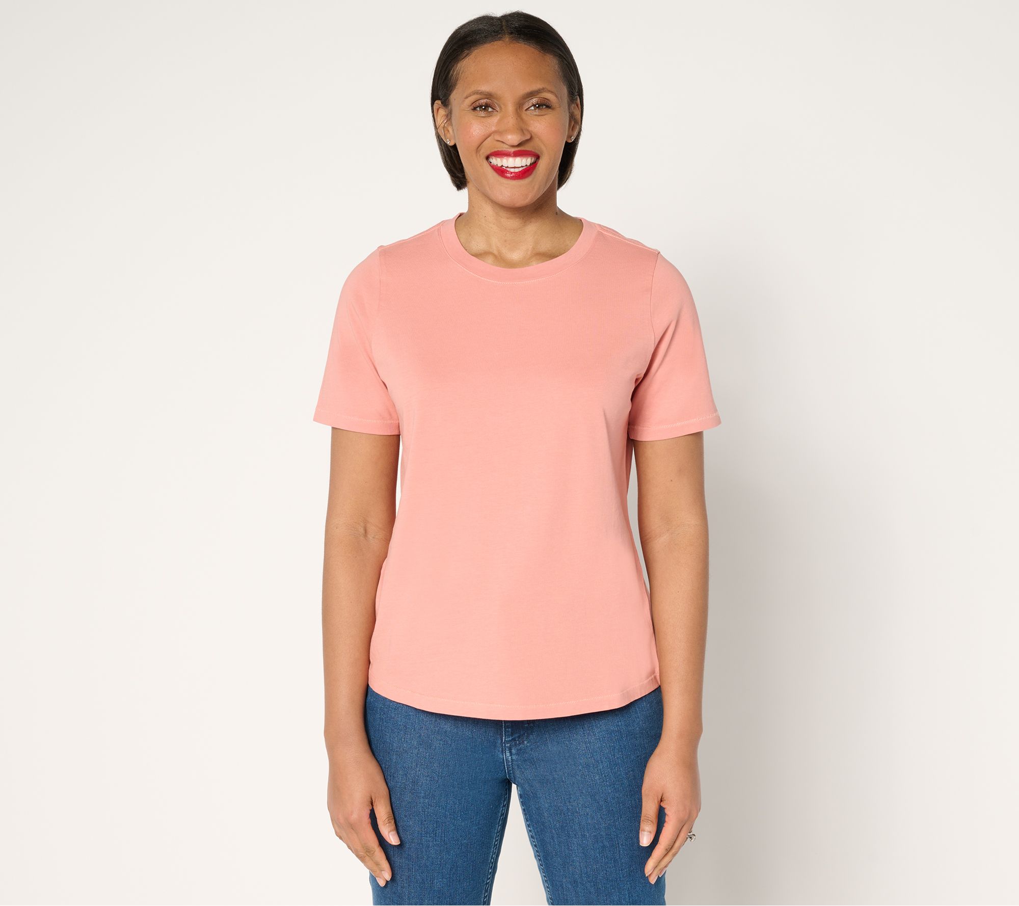 "As Is" AnyBody 100% Washed Cotton Crewneck Essential Tee