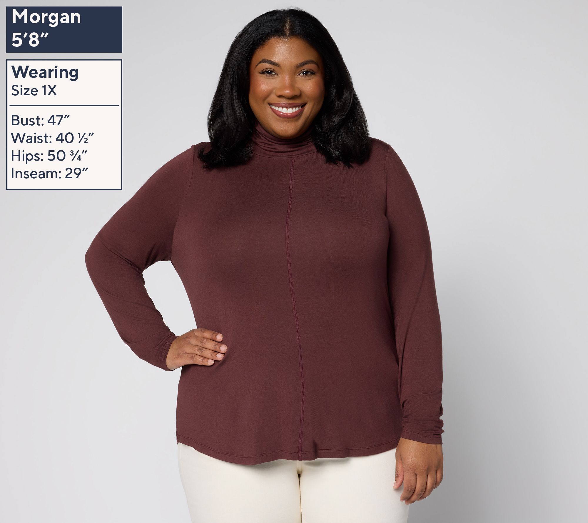 Me by Jennie Garth Larimer Long Sleeve Turtleneck Top - QVC.com