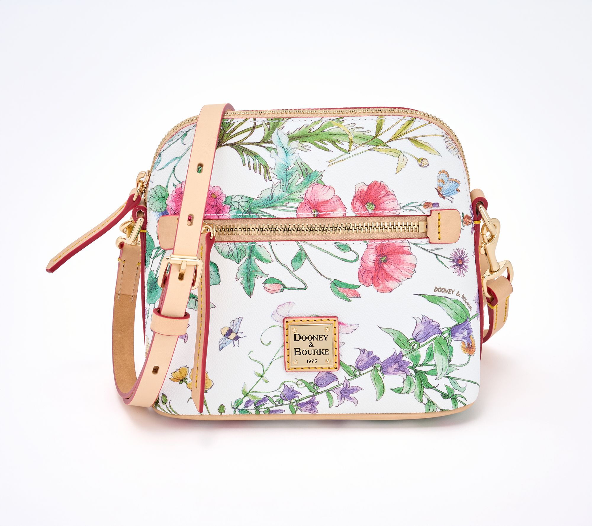 "As Is" Dooney & Bourke Coated Cotton Botanical Domed Satchel