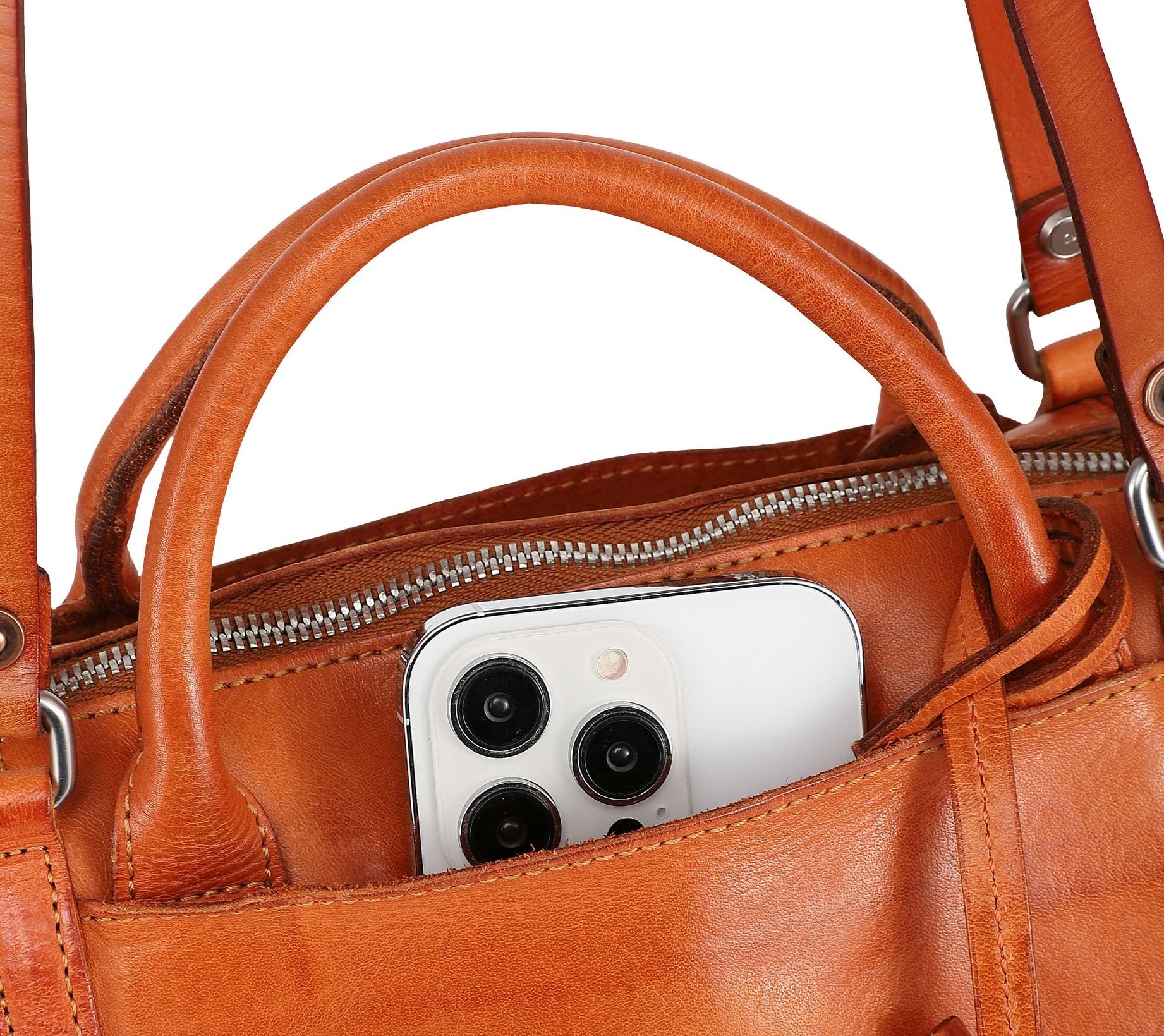 Old Trend Crocus Carryall Leather Tote with Shoulder Strap