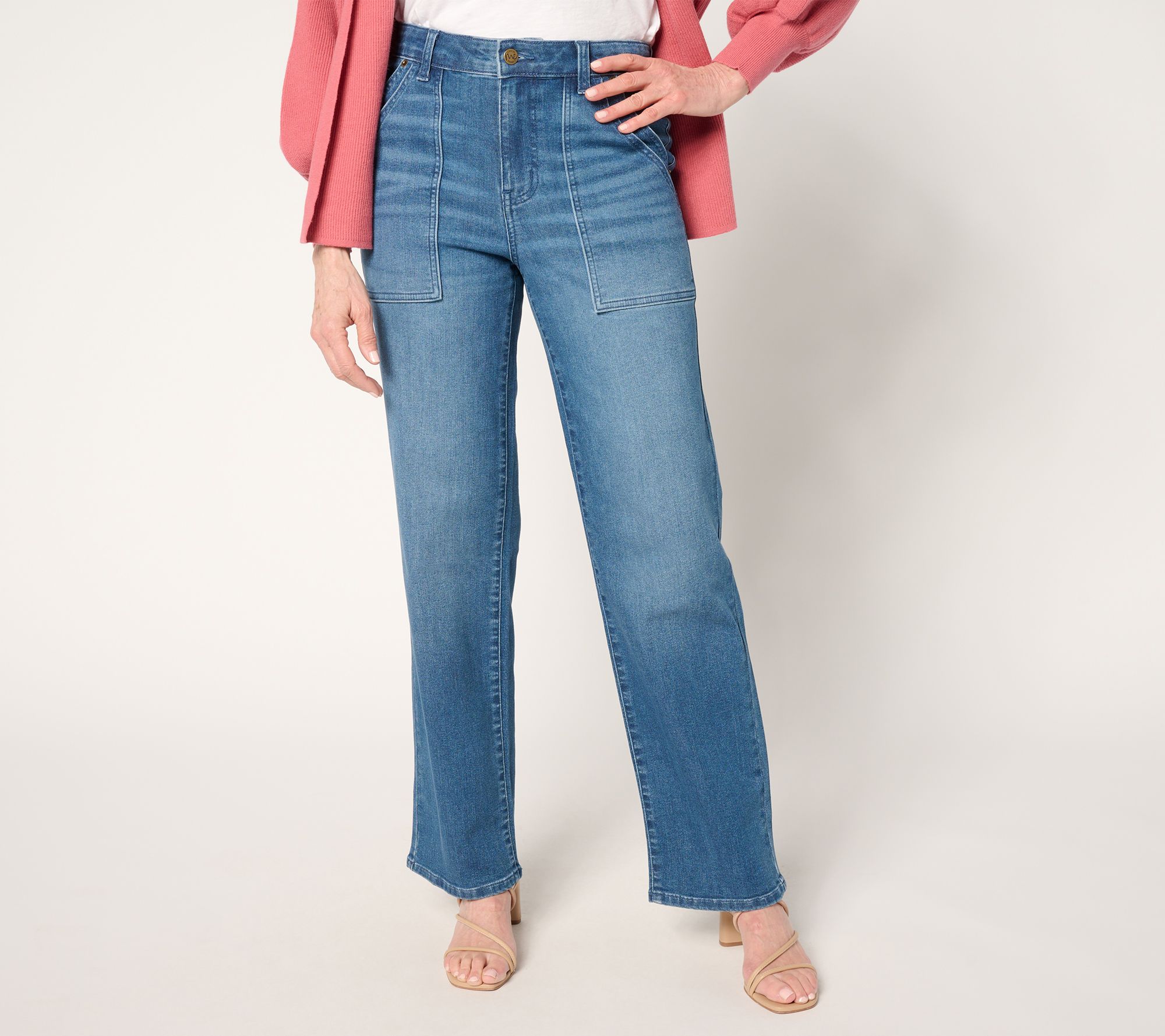 "As Is" Me by Jennie Garth Reg Indigo Straight Leg Jeans