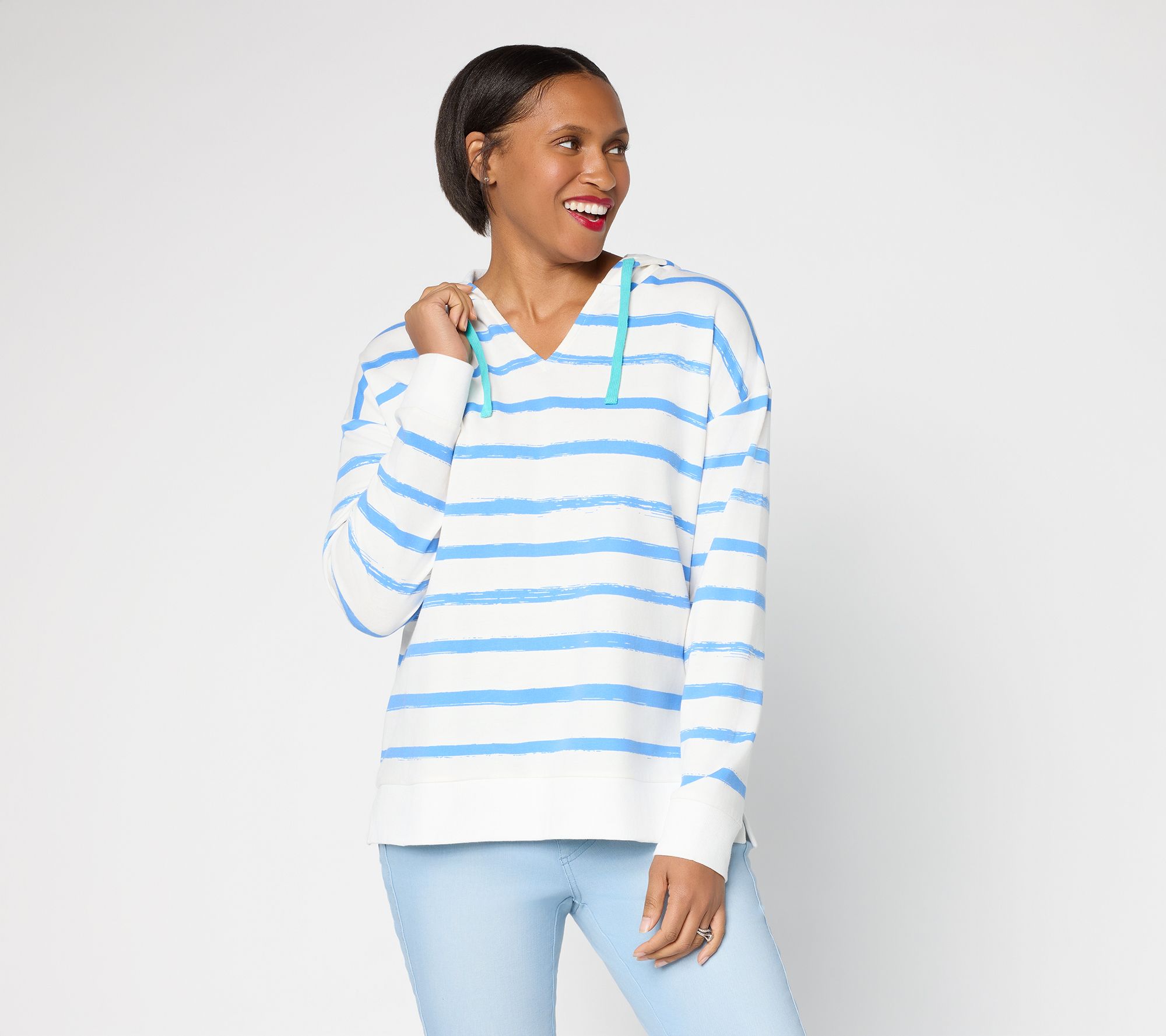 Belle by Kim Gravel French Terry Boardwalk Stripe Hoodie