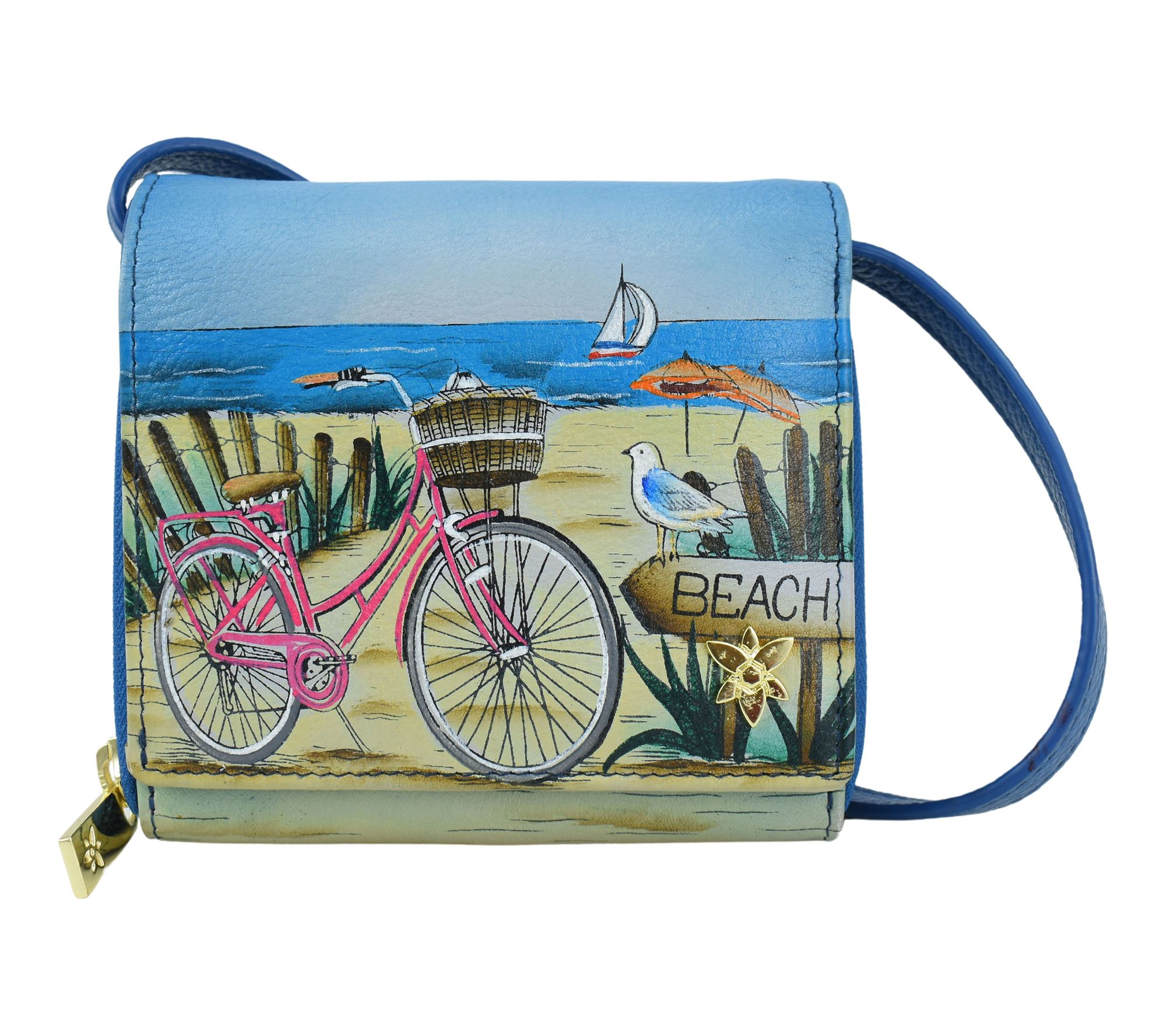 Anushcka Painted Leather Two-Fold Sling Organiz er