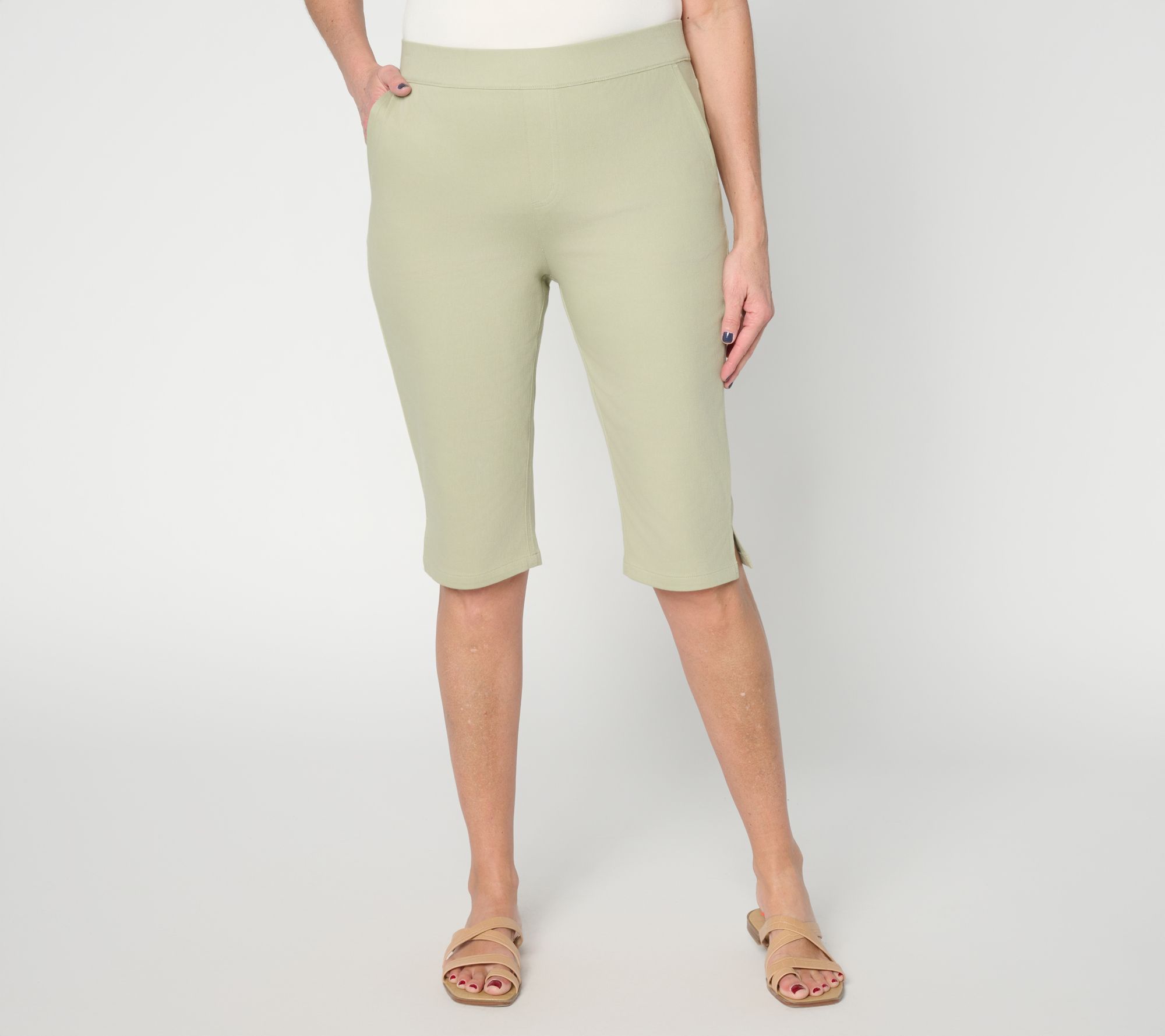 Denim & Co. Petite Comfy Knit Air Slim Leg