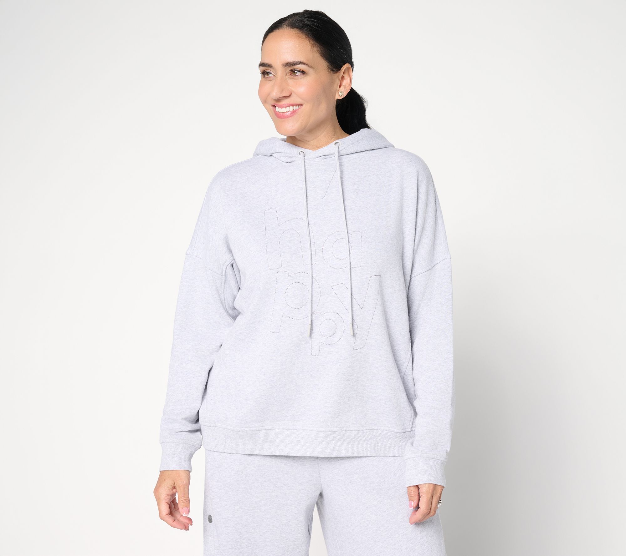 "As Is" Peace Love World French Terry Embroidered Graphic Hoodie