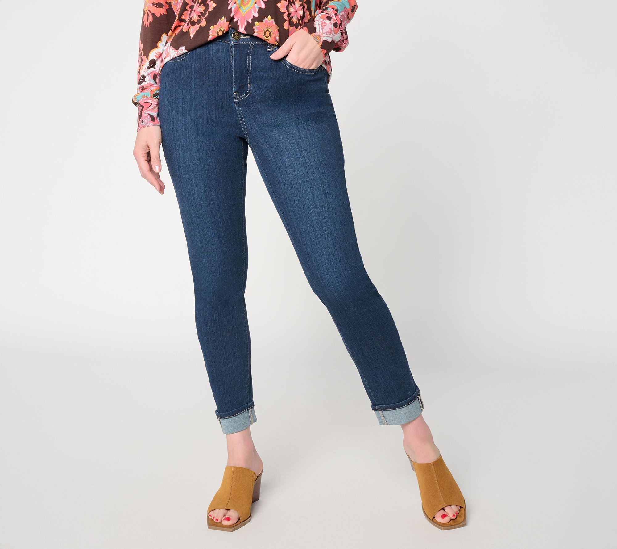 Belle by Kim Gravel Regular Primabelle Denim Mini Cuff Ankle Jean